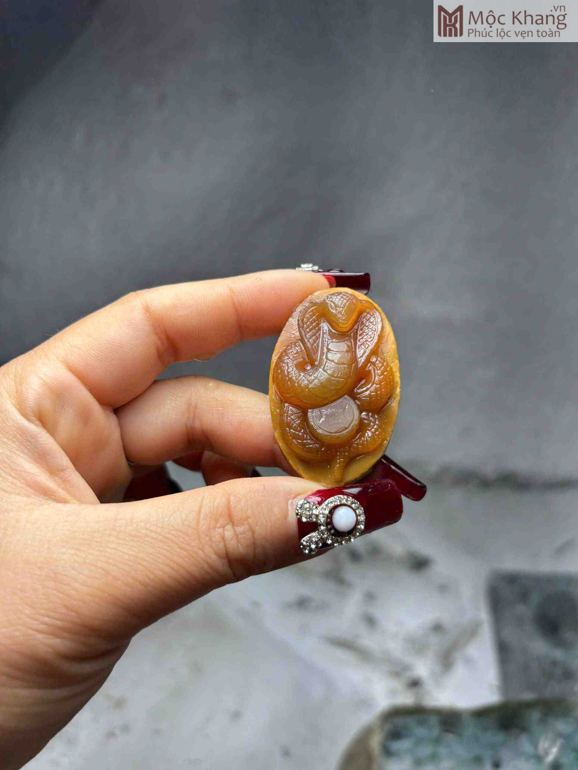 Mặt Dây Rắn Ngọc Mã Não Cao 43.6 Ngang 27.5 Sâu 13 (mm) Mặt Dây Rắn Ngọc Mã Não