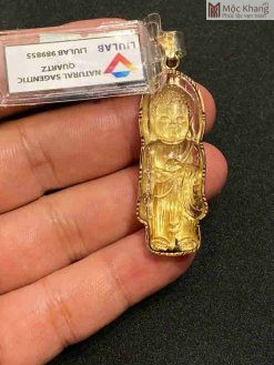 Mặt Dây Chuyền Phật A Di Đà Thạch Anh Tóc Vàng