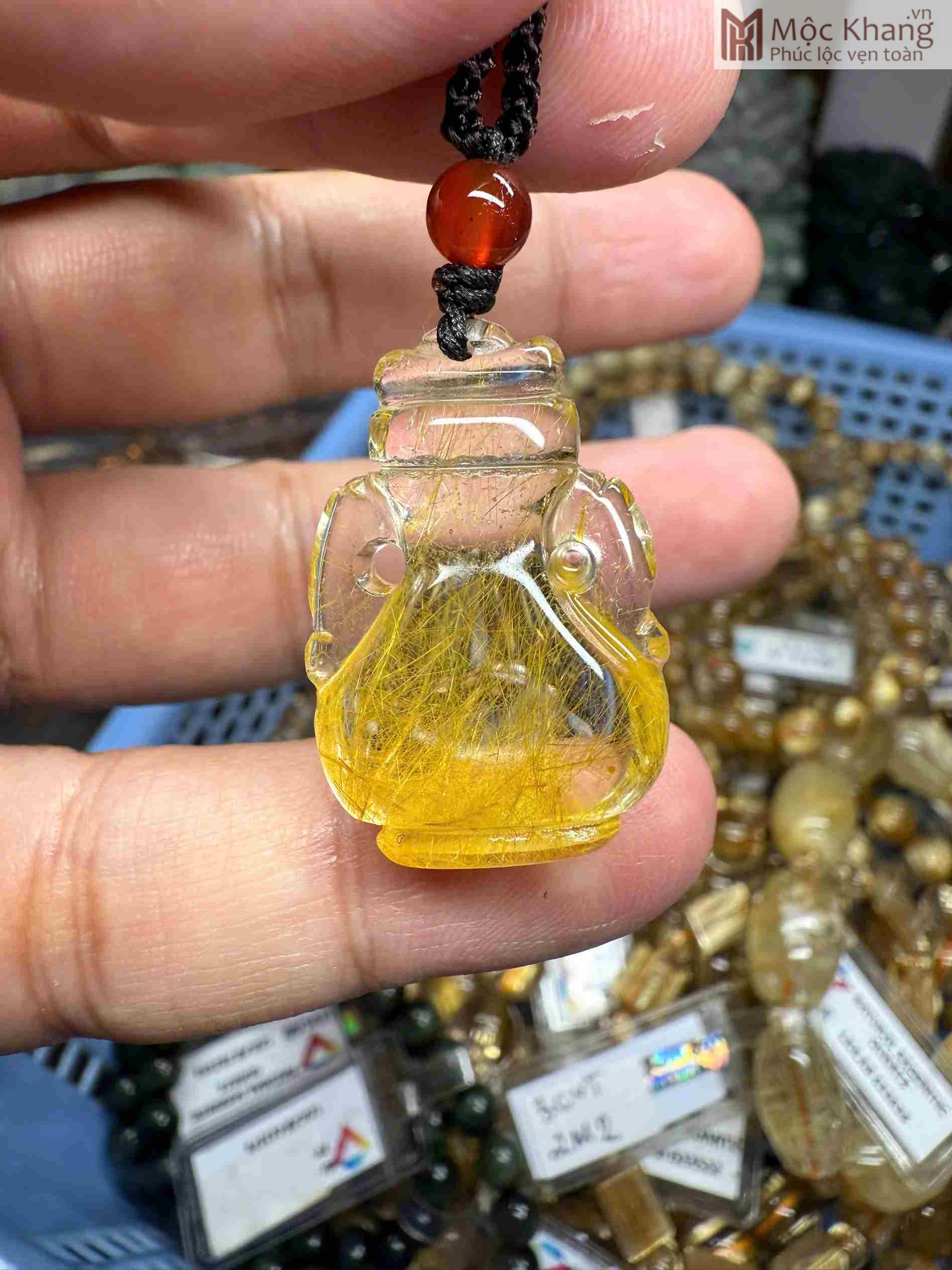 Mặt Thanh Tịnh Bình Thạch Anh Tóc Vàng Cao 28.6 Ngang 19.6 Sâu 11.6 (mm) Mặt Thanh Tịnh Bình Thạch Anh Tóc Vàng