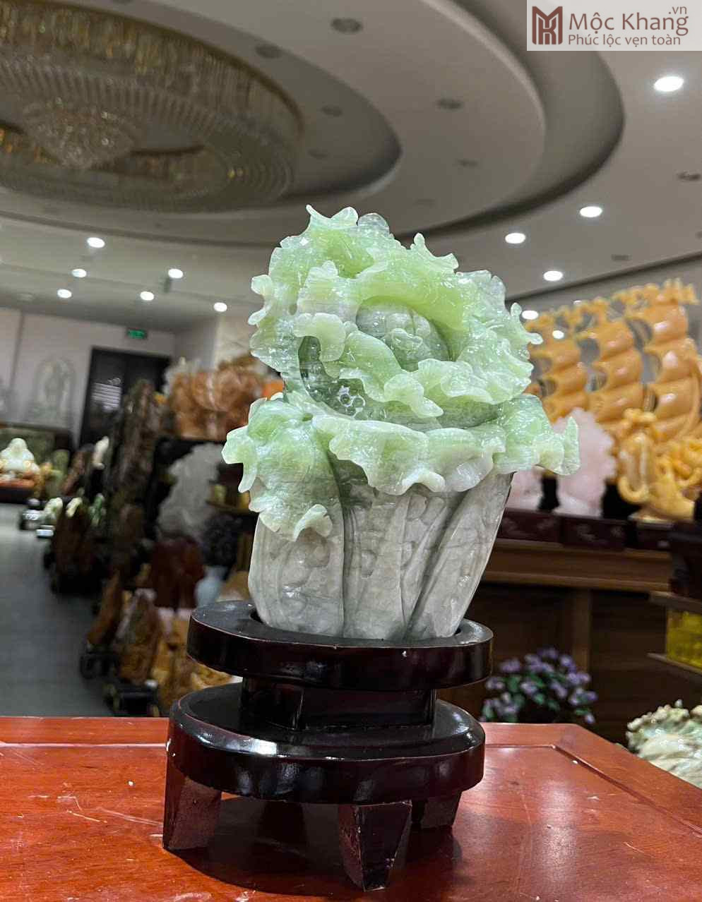 Tác Phẩm Cải Thảo Phú Quý Ngọc (Serpentine) Cao 18 Ngang 20 (cm) (1)_1