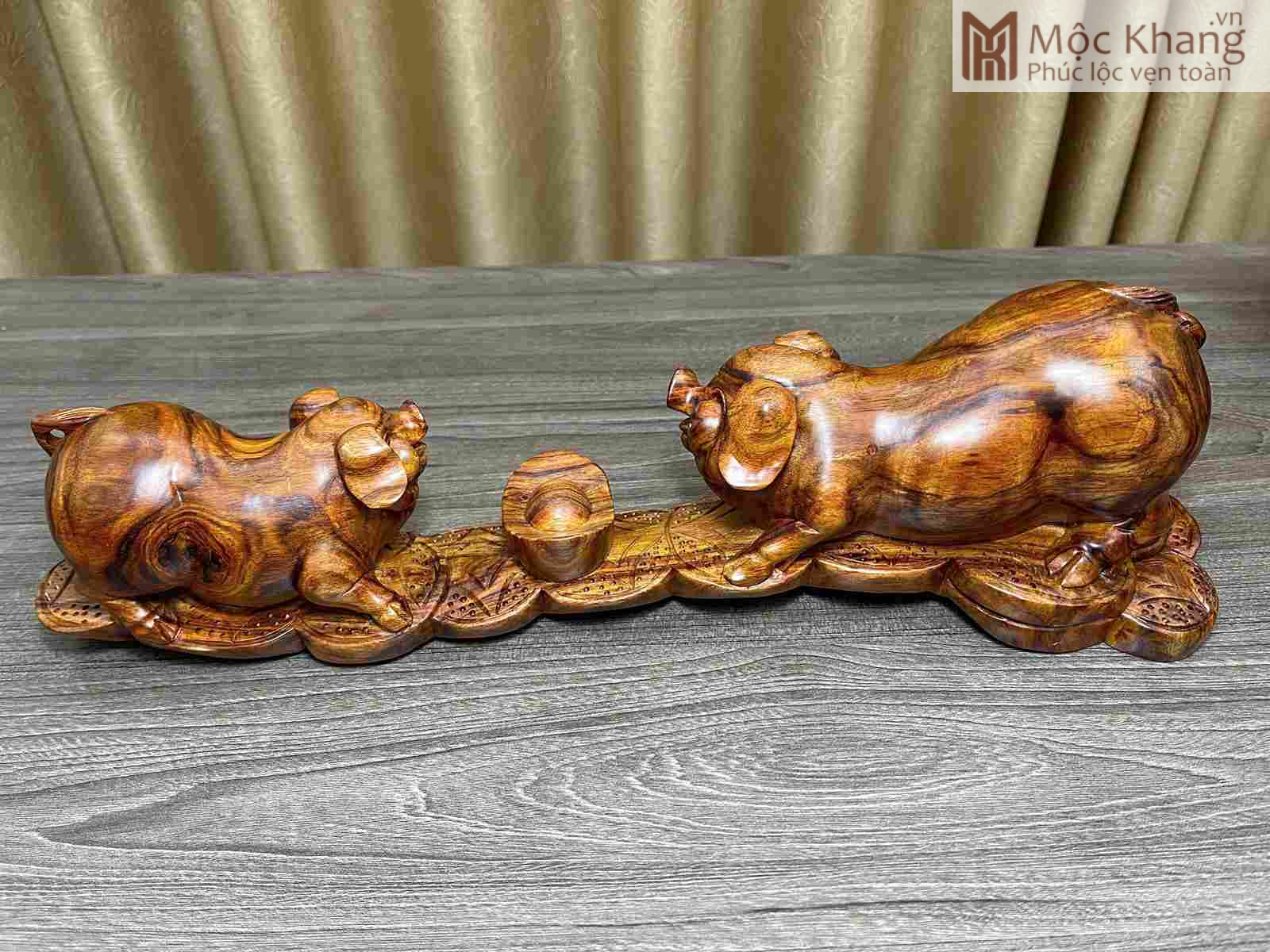 Tượng Heo Mẫu Tử Gỗ Sưa Cao 13 Ngang 46 Sâu 13 (cm) (3)_3 Tuong Heo Mau Tu Go Sua Cao 13 Ngang 46 Sau 13 cm 3 3