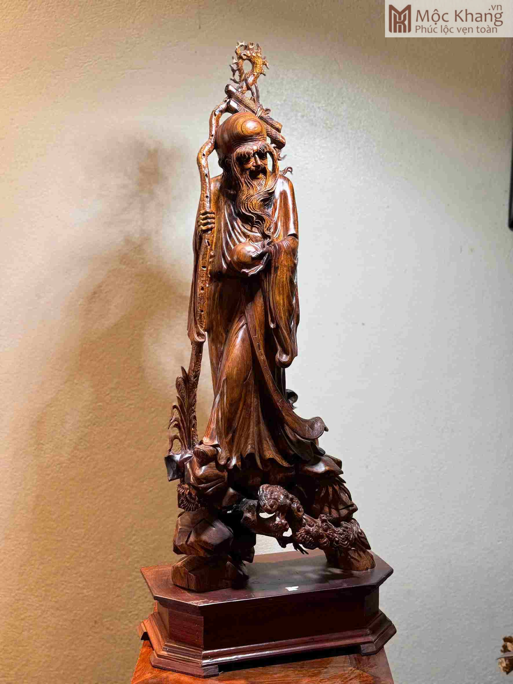 Tượng Ông Thọ Gỗ Sưa Cao 76 Ngang 31 Sâu 16 (cm) (2)_2 Tượng Ông Thọ Gỗ Sưa