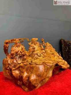 Tượng Phúc Lộc Thọ (Tam Đa) Gỗ Nu Hương