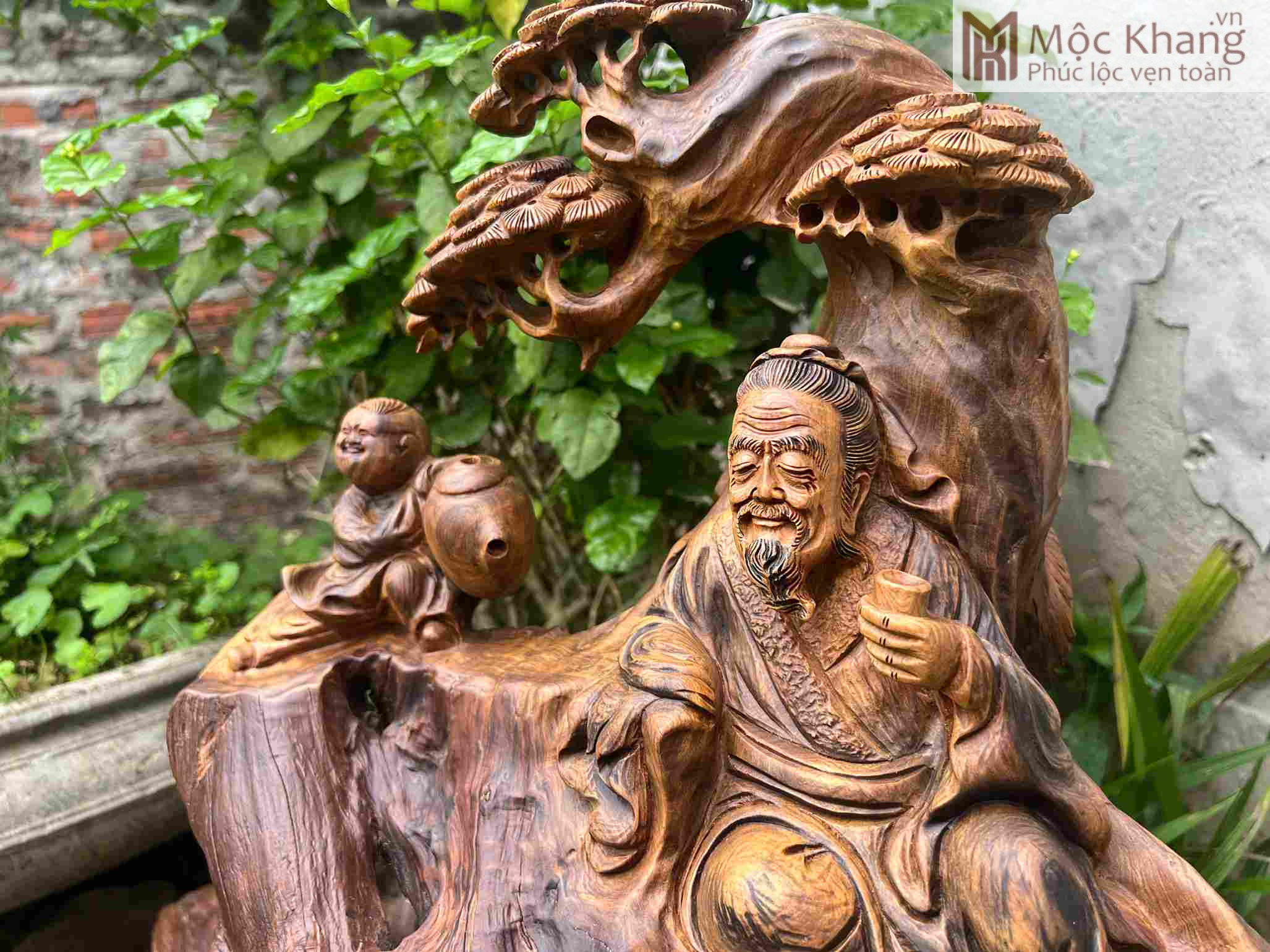 Tượng Thần Trà Gỗ Bách Xanh Cao 48 Ngang 60 sâu 25 (cm) (2)_1 Tuong Than Tra Go Bach Xanh Cao 48 Ngang 60 sau 25 cm 2 1