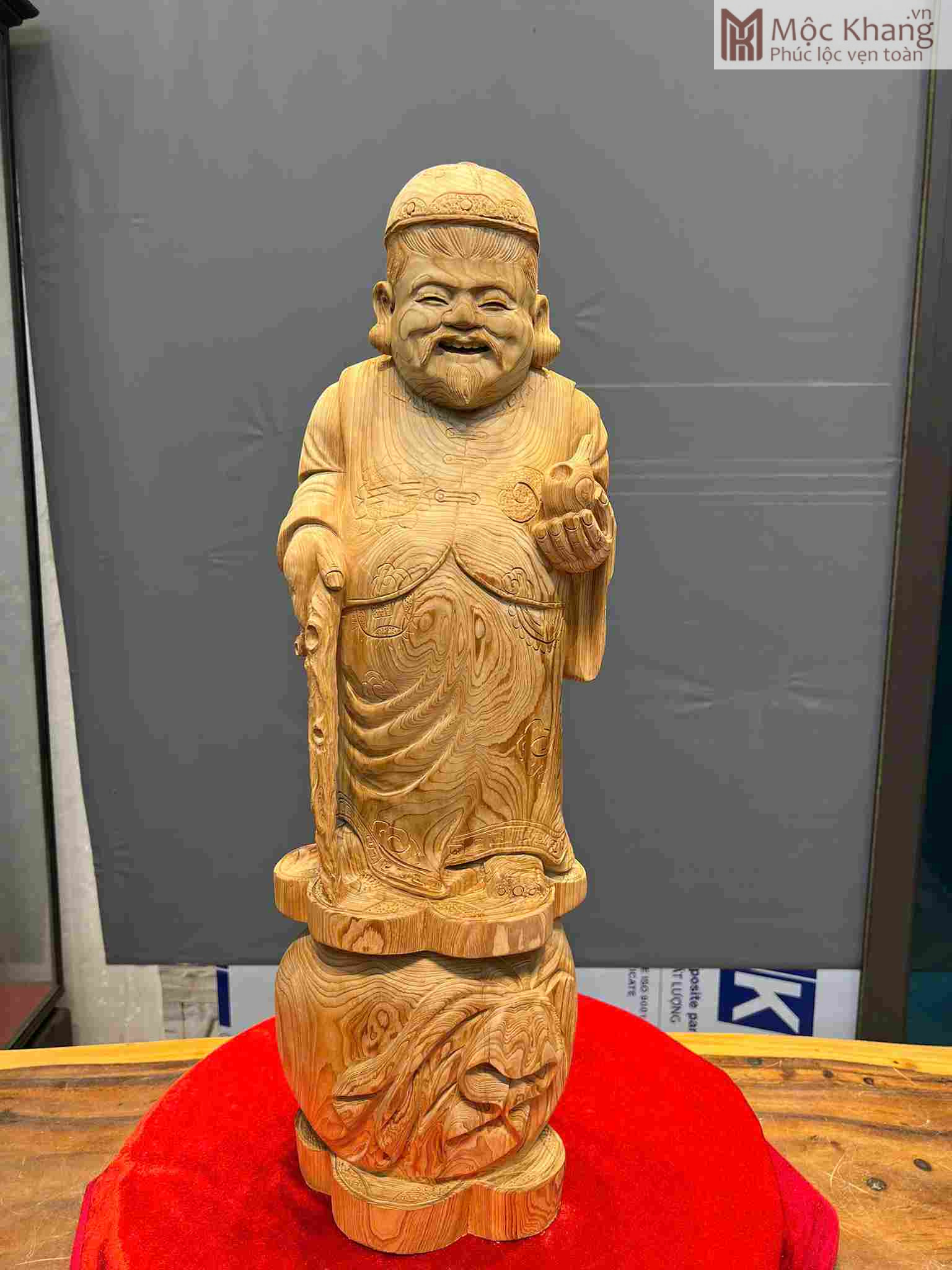 Tượng Thương Gia Gỗ Ngọc Am Cao 71 Ngang 23 Sâu 23 (cm) (1)_1 Tượng Thương Gia Gỗ Ngọc Am