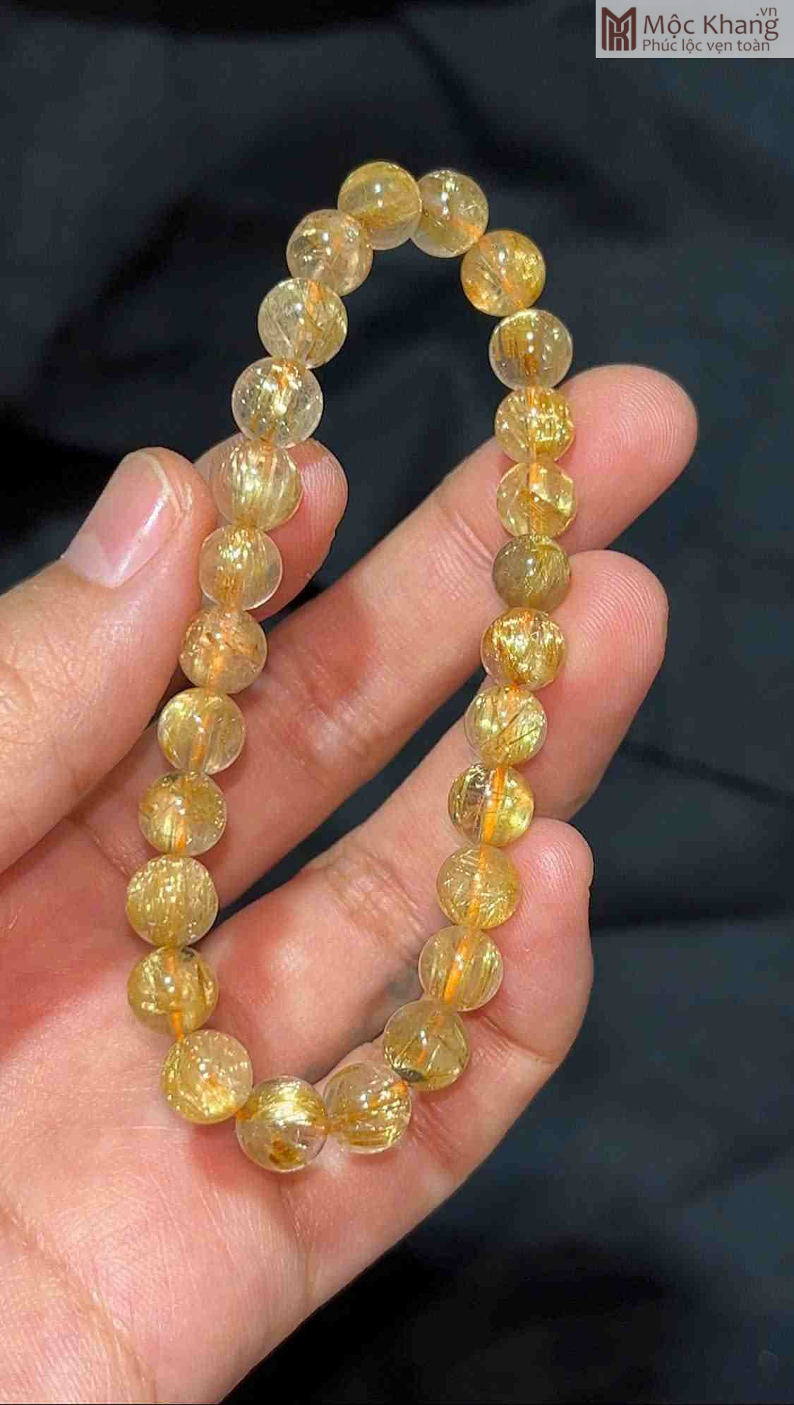 Vòng Tay Đá Thạch Anh Tóc Vàng Đường Kính 7.1 (mm) (2)_2