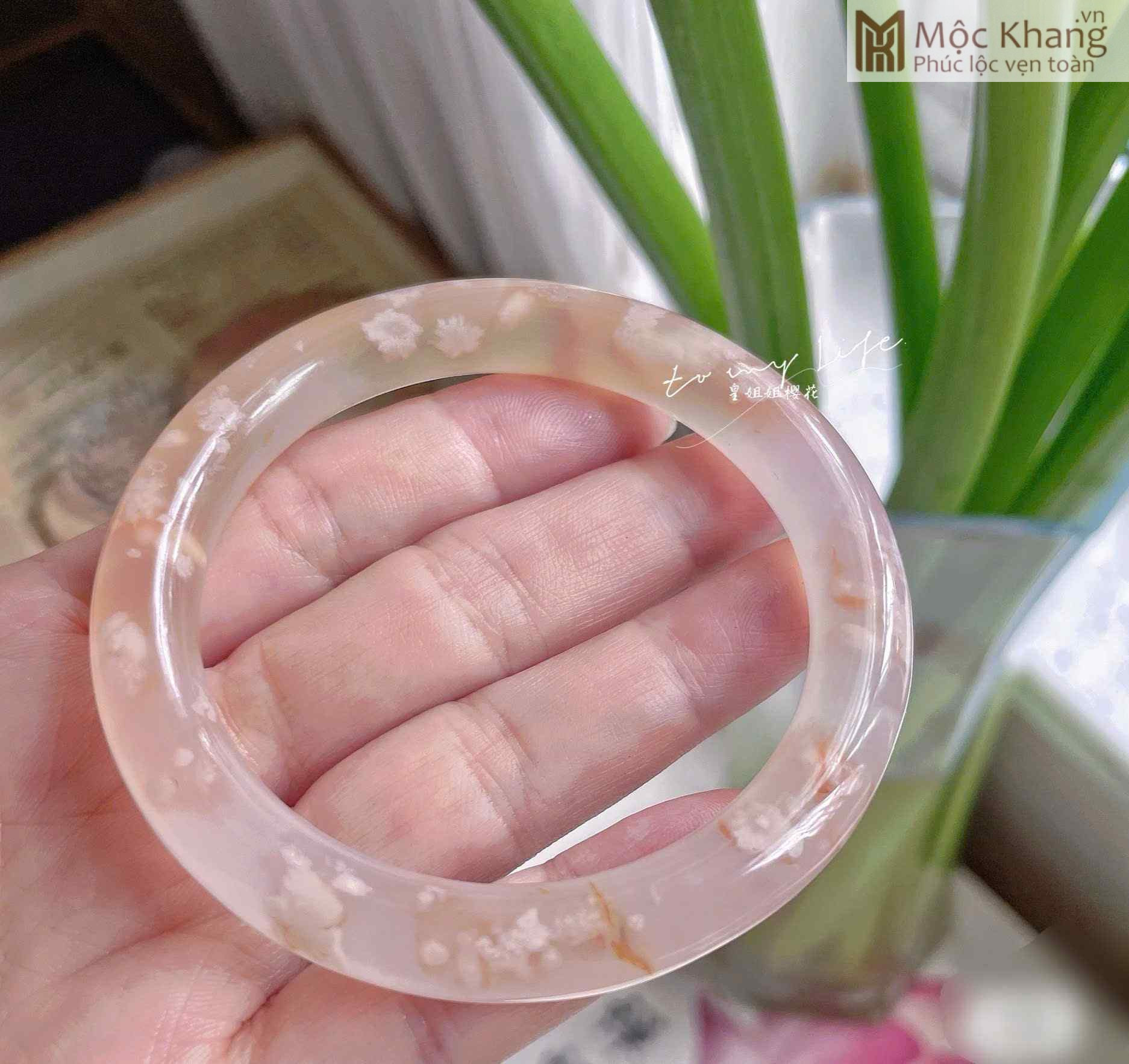Vòng Tay Mã Não Hoa Anh Đào Ni 55 (mm) (4)_4 Vòng Tay Mã Não Hoa Anh Đào