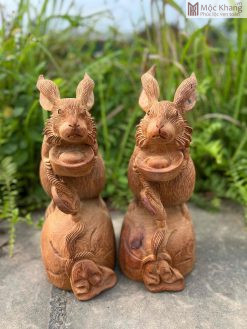 Tượng Thỏ Gỗ Hương