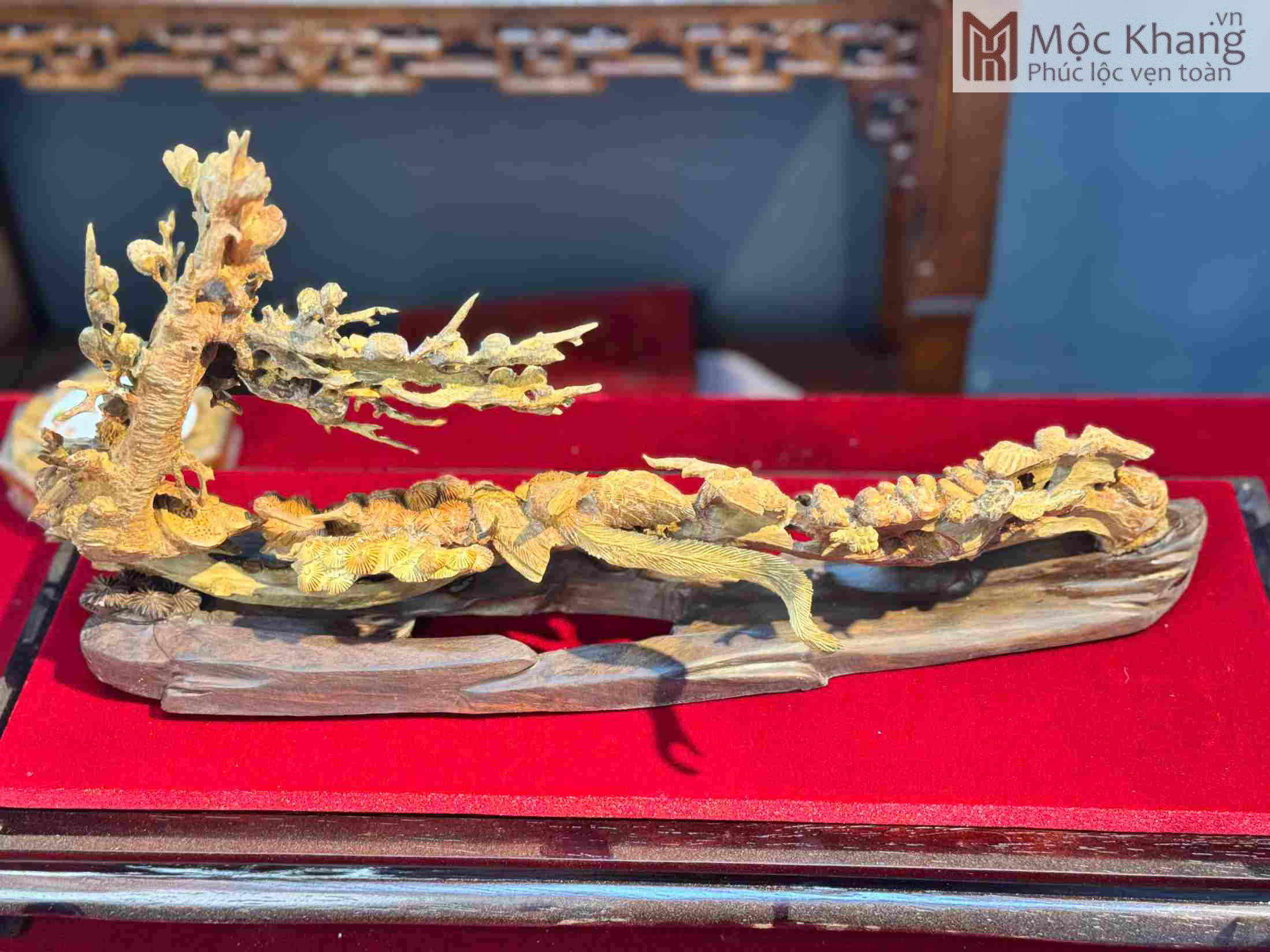 Tượng Chim Gỗ Hoàng Đàn Cao 27 Ngang 50 Sâu 15 (cm) (3)_2 Tuong Chim Go Hoang Dan Cao 27 Ngang 50 Sau 15 cm 3 2