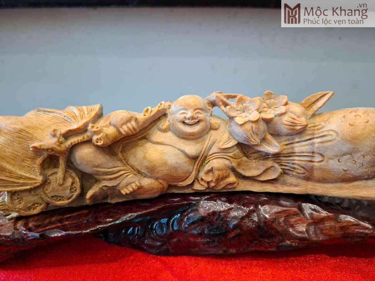 Tượng Phật Di Lặc Gỗ Hoàng Đàn Cao 22 Ngang 10 Sâu 4 (cm) (3)_2