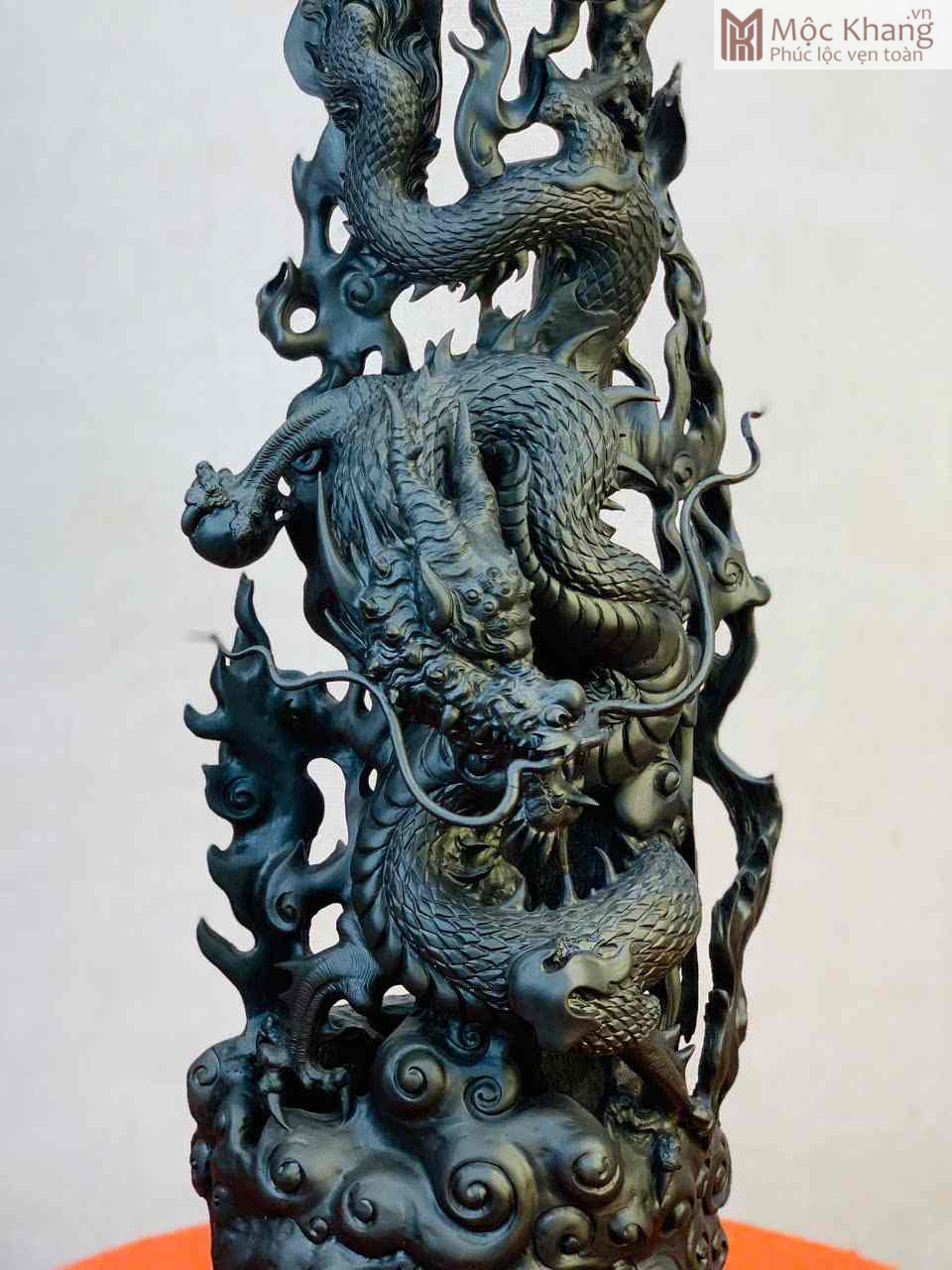 Tượng Rồng ( Nhất Long) Gỗ Mun Sừng Cao 74 Ngang 28 Sâu 24 (cm) (1)_1 Tuong Rong Nhat Long Go Mun Sung Cao 74 Ngang 28 Sau 24 cm 1 1