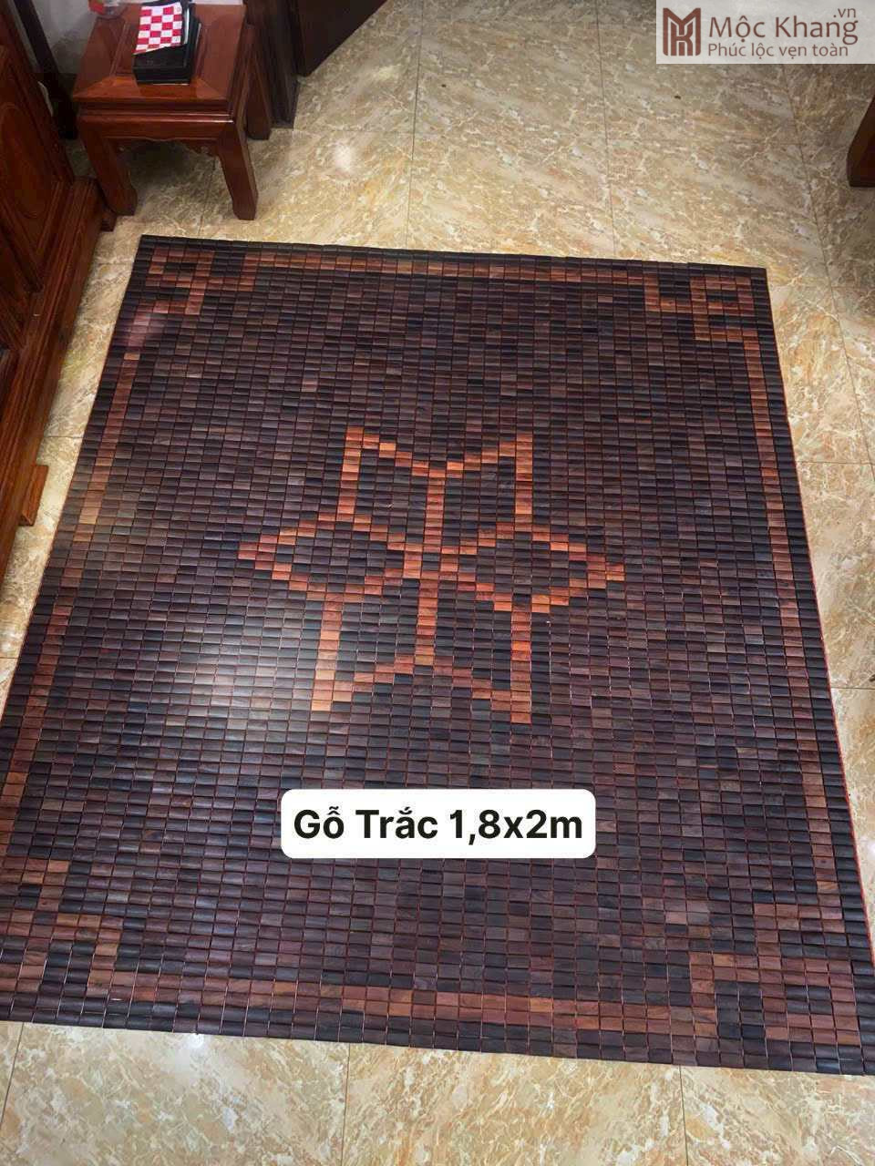 Chiếu Mảnh Gỗ Trắc Dài 200 ngang 180 (cm) Chiếu Mảnh Gỗ Trắc
