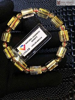 Vòng Tay Đốt Trúc Thạch Anh Tóc Vàng