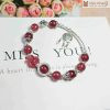 Vòng Tay Hồ Ly Thạch Anh Dâu Tây Mix Charm Bạc