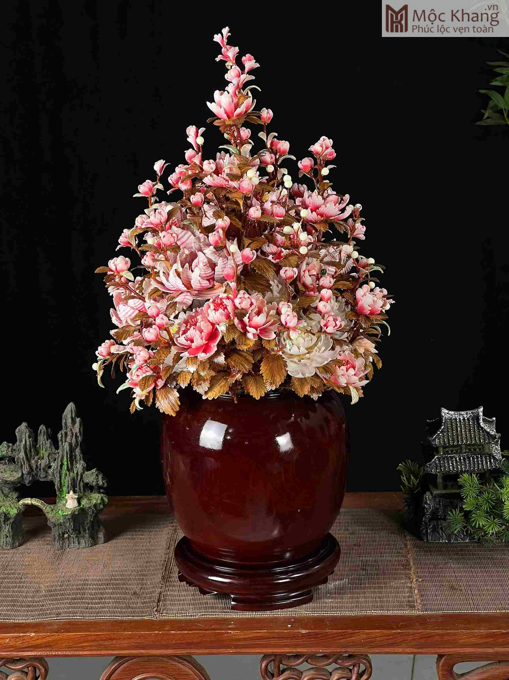 Bình Hoa Hồng Gỗ Sưa Cao 60 Ngang 32 Sâu 32 (cm) (1) Bình Hoa Hồng Gỗ Sưa