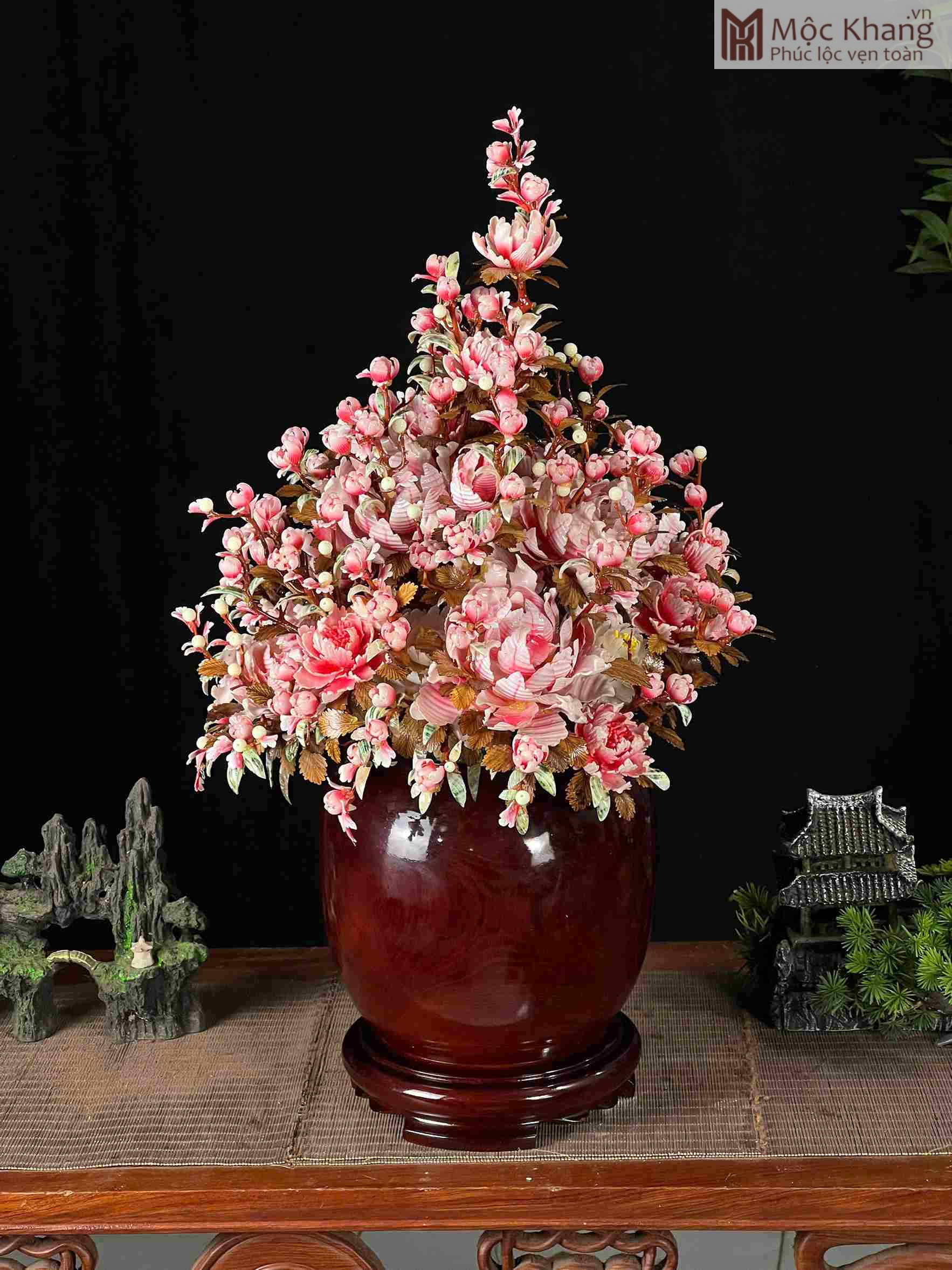 Bình Hoa Hồng Gỗ Sưa Cao 60 Ngang 32 Sâu 32 (cm) (2) Bình Hoa Hồng Gỗ Sưa