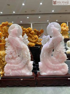 Cặp Khổng Tước Hồng Ngọc Onyx