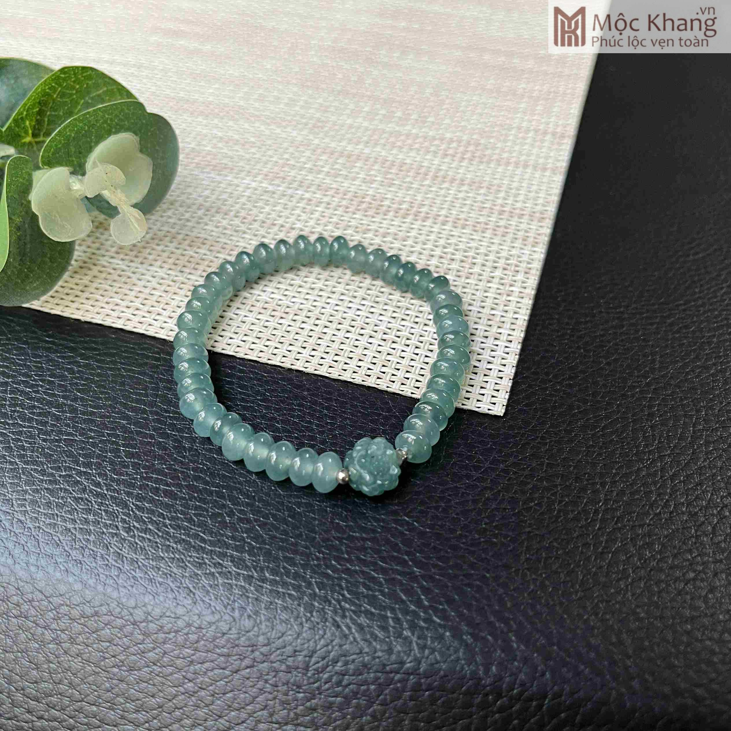 Chuỗi Tay Ngọc Cẩm Thạch Mix Charm Sen (1)_1 Chuỗi Tay Ngọc Cẩm Thạch Mix Charm Sen