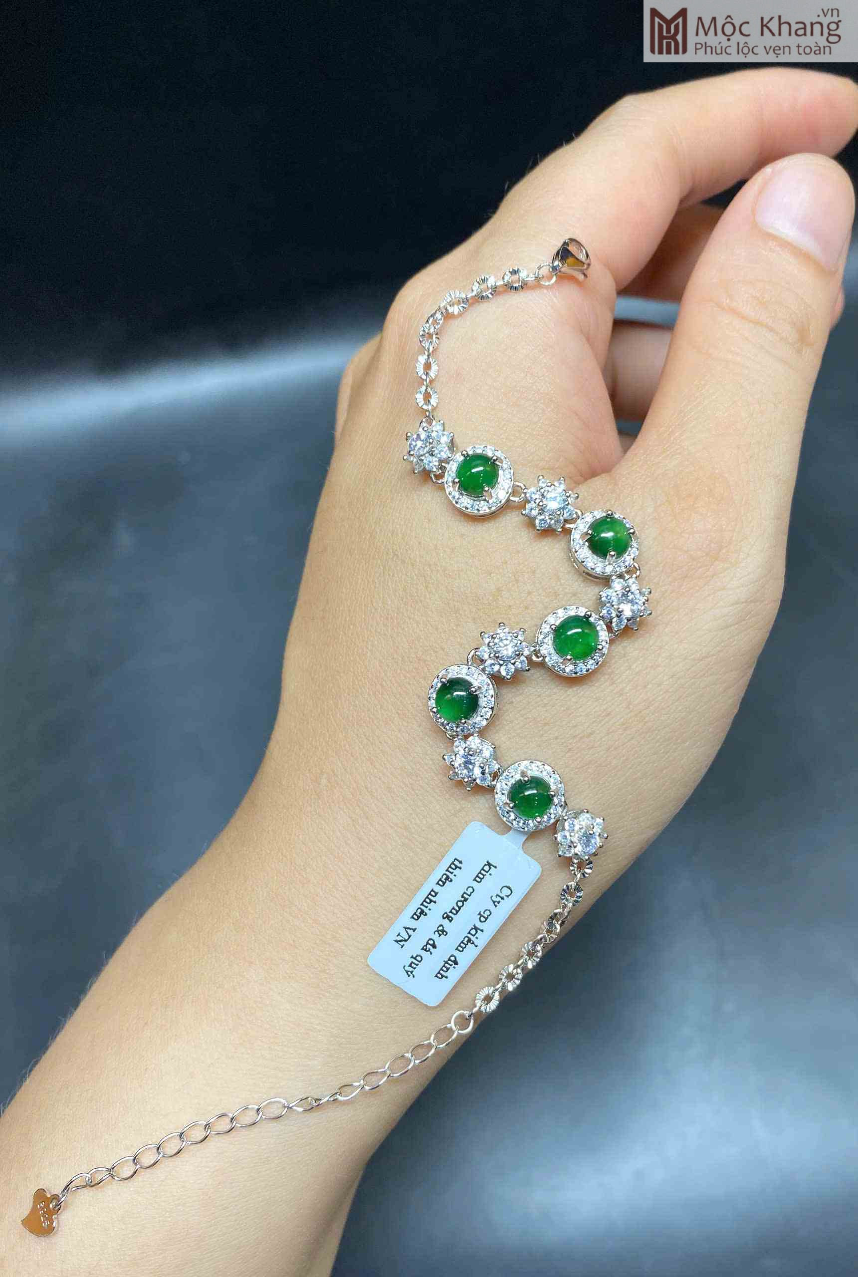 Lắc Bạc S925 Đính Ngọc Phỉ Thúy Lục Đế Vương (4)_4 Lac Bac S925 Dinh Ngoc Phi Thuy Luc De Vuong 4 4