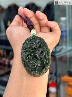 Mặt Dây Song Long Ngọc Hòa Điền
