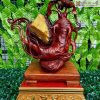 Tác Phẩm Sâm Trường Thọ Gỗ Hương Ôm Đá Tự Nhiên – Dát Vàng 24K