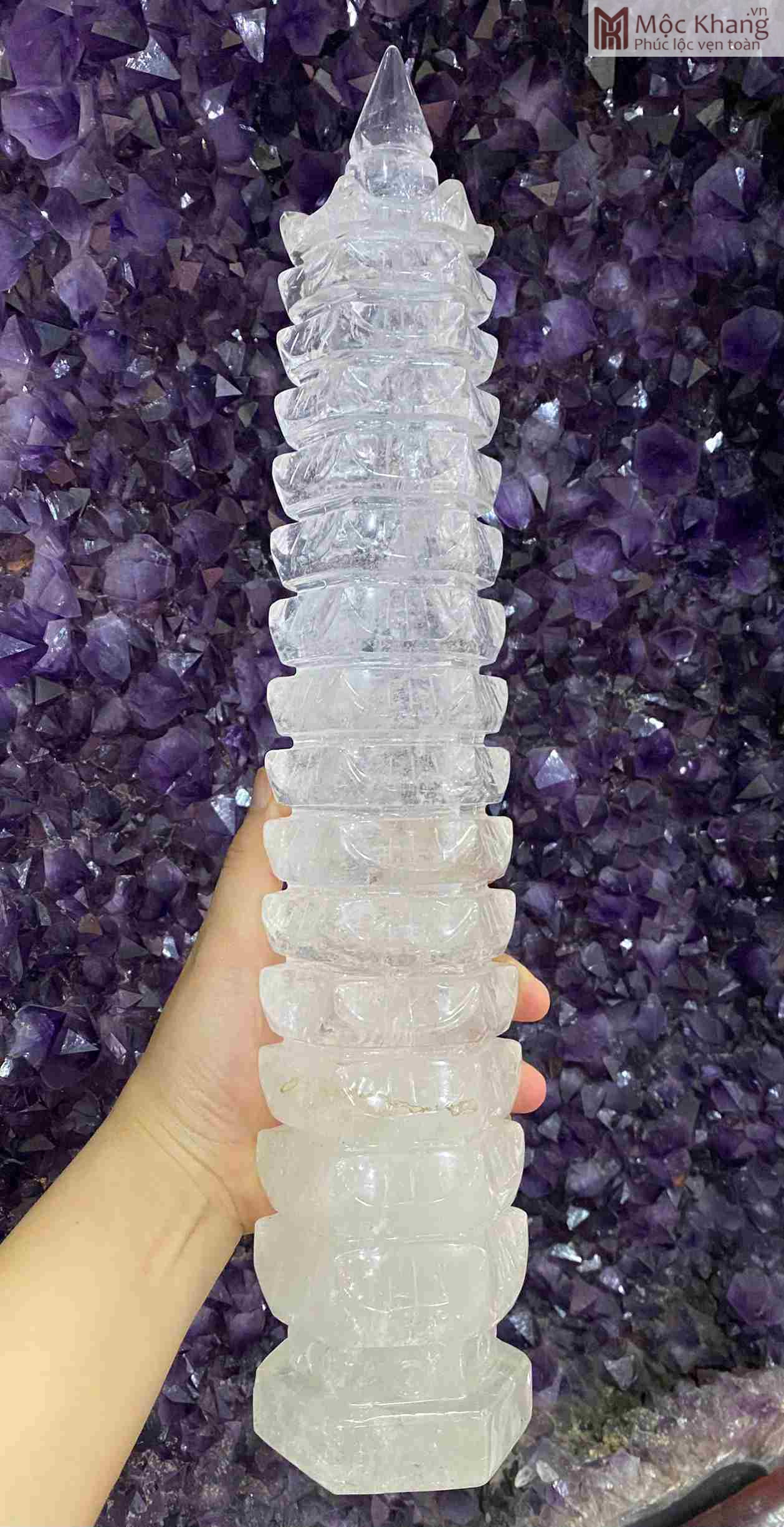 Tháp Văn Xương 9 Tầng Đá Thạch Anh Trắng (2)_2 Tháp Văn Xương 9 Tầng Đá Thạch Anh Trắng