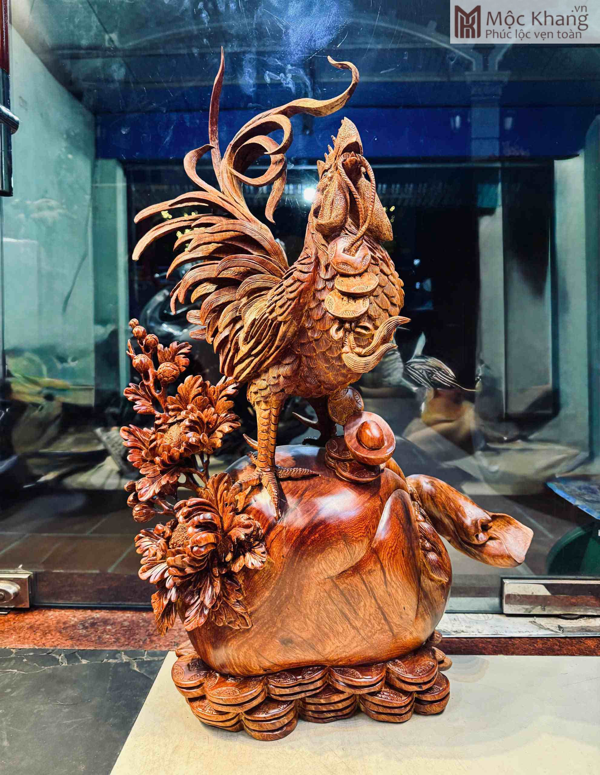 Tượng Gà (Nhất Kê) Đứng Bao Tiền Gỗ Cẩm Việt (5)_5 Tượng Gà (Nhất Kê) Đứng Bao Tiền Gỗ Cẩm Việt