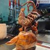 Tượng Gà (Nhất Kê) Đứng Bao Tiền Gỗ Cẩm Việt