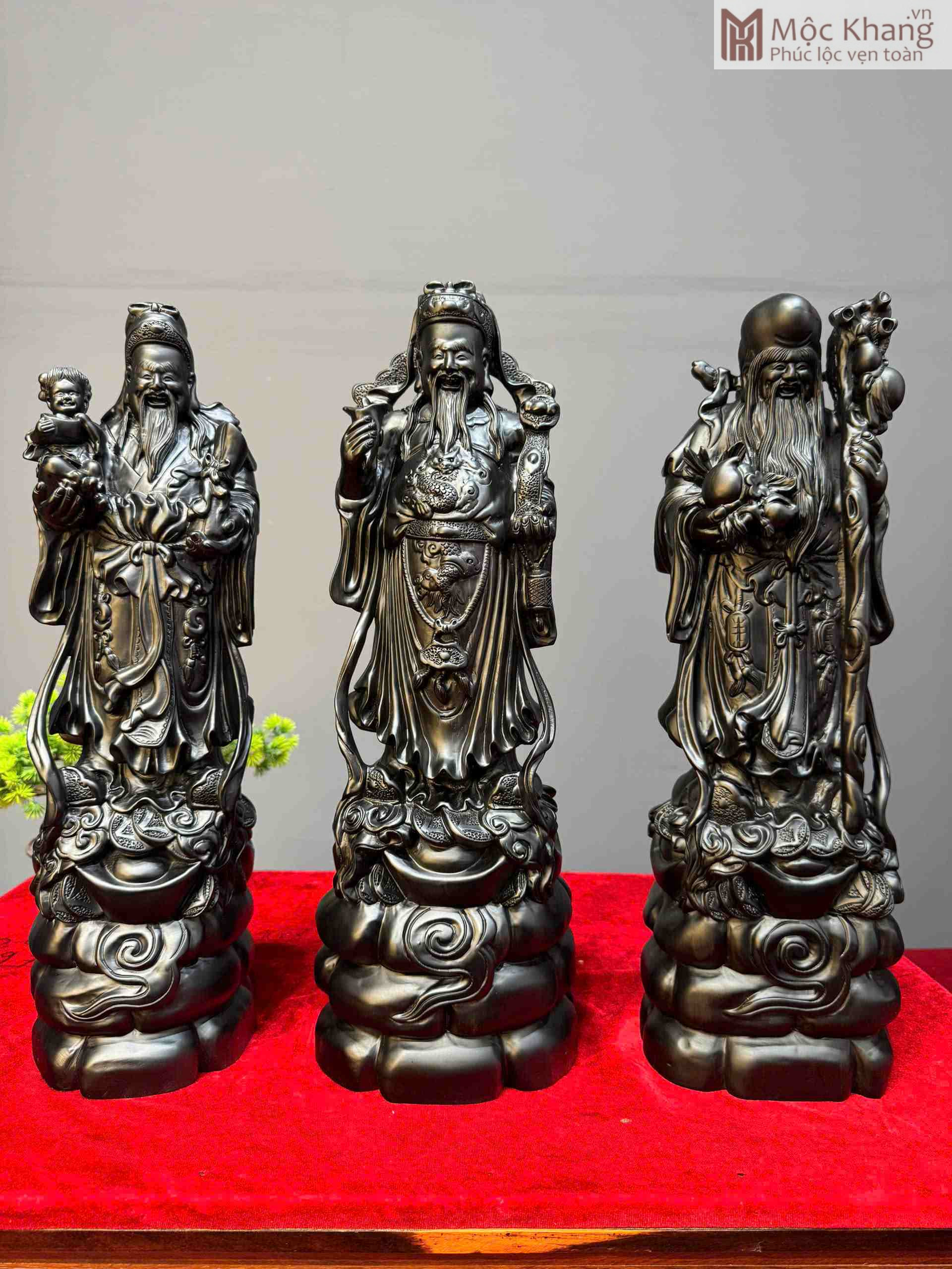 Tượng Phúc Lộc Thọ (Tam Đa) Gỗ Mun Sừng (1)_1 Tượng Phúc Lộc Thọ (Tam Đa) Gỗ Mun Sừng