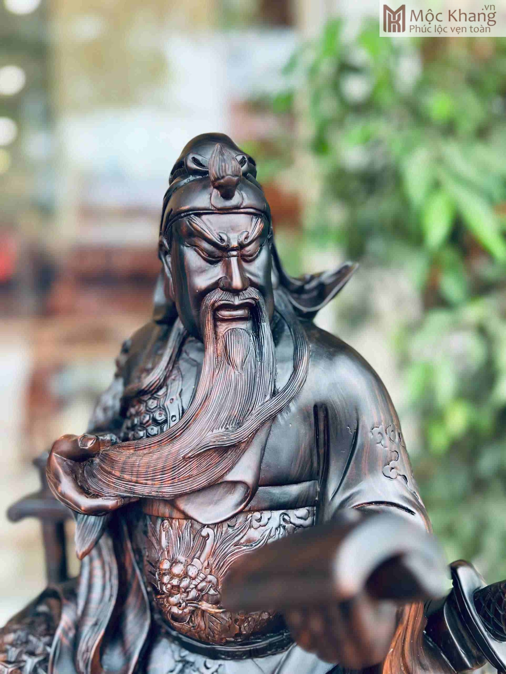 Tượng Quan Công Đọc Sách Gỗ Mun Hoa (3)_3 Tuong Quan Cong Doc Sach Go Mun Hoa 3 3 scaled
