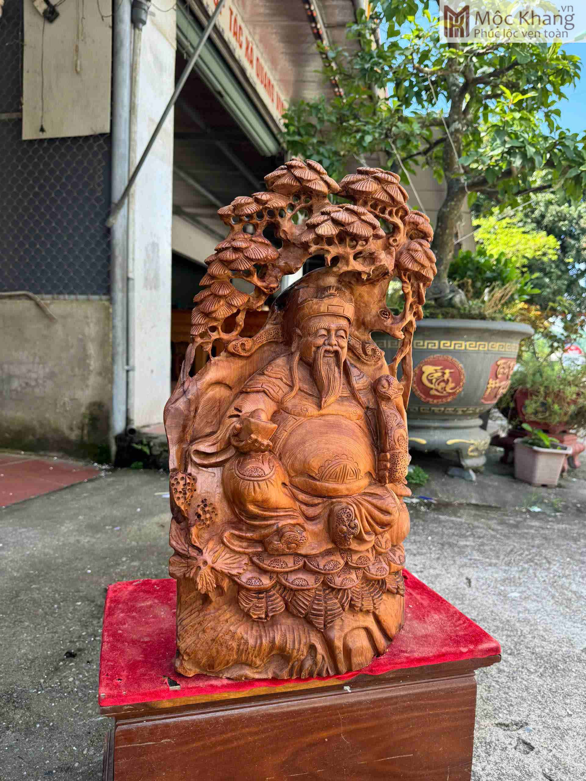 Tượng Thần Tài Gỗ Ngọc Am Đỏ (2)_2 Tuong Than Tai Go Ngoc Am Do 2 2