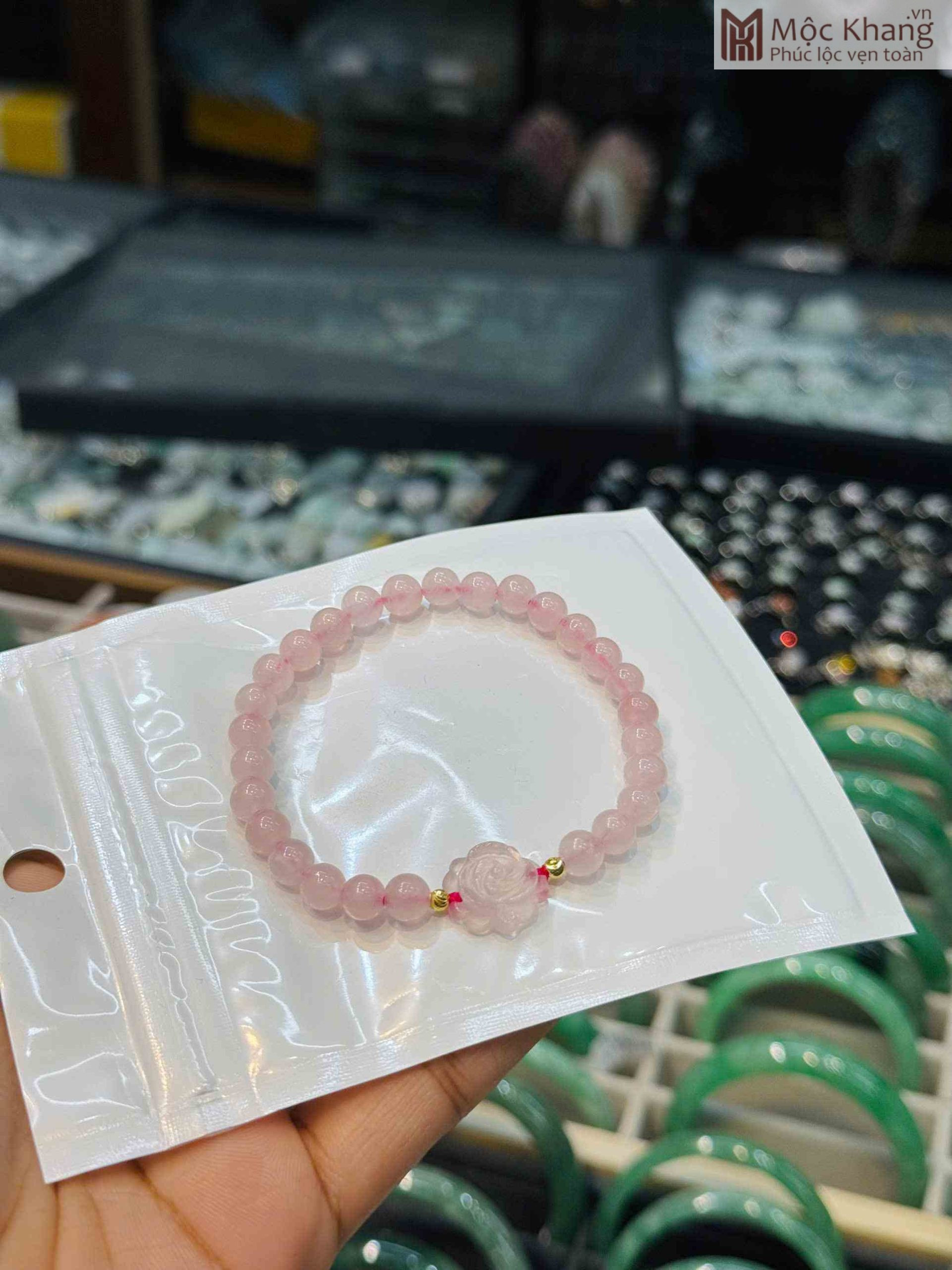 Vòng Tay Mẫu Đơn Đá Thạch Anh Hồng (1)_1 Vòng Tay Mẫu Đơn Đá Thạch Anh Hồng