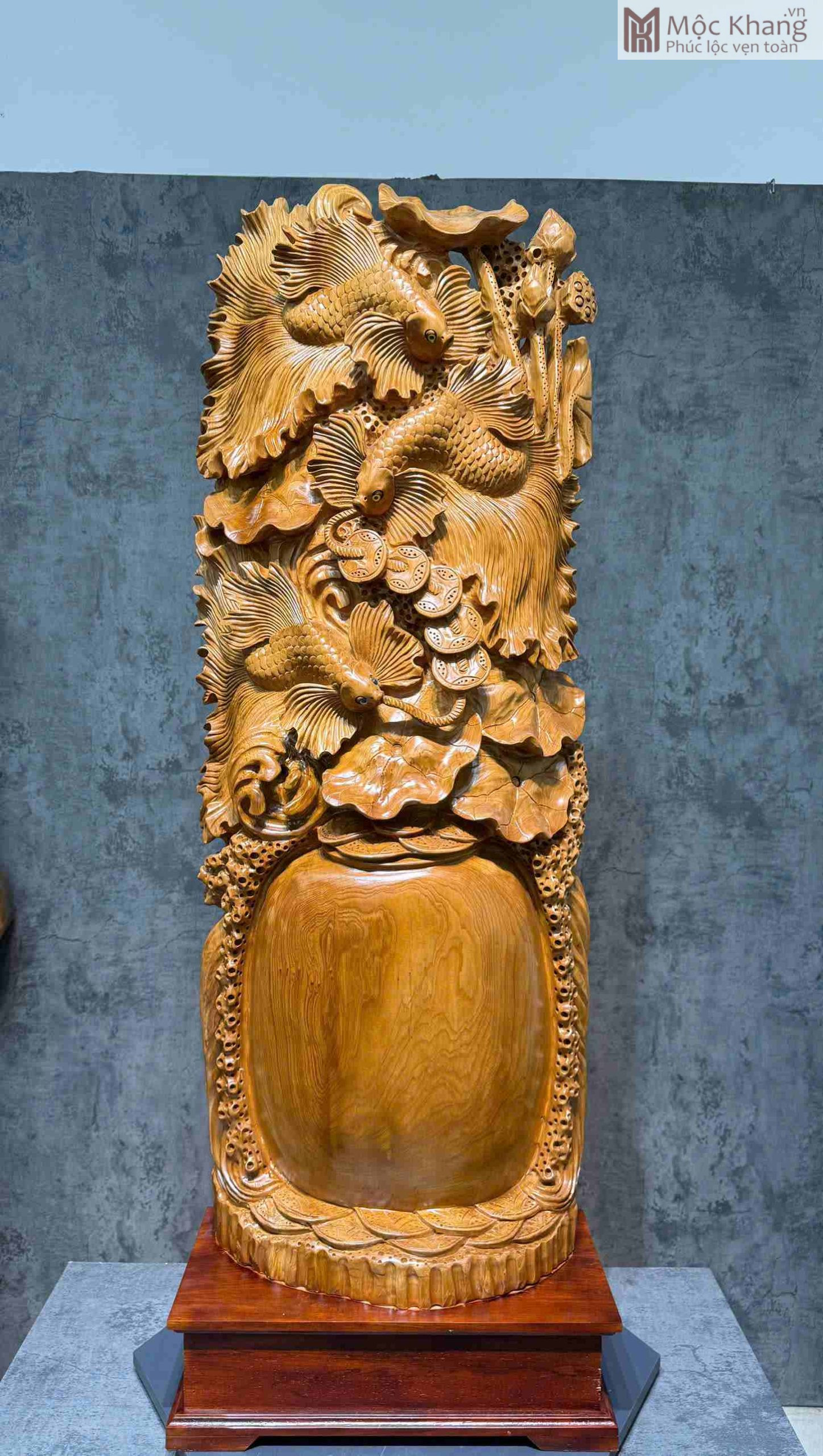 tuong-ca-go-ngoc-am-cao-152-ngang-52-sau-26cm (2)_2_11zon Tượng Cá Gỗ Ngọc Am