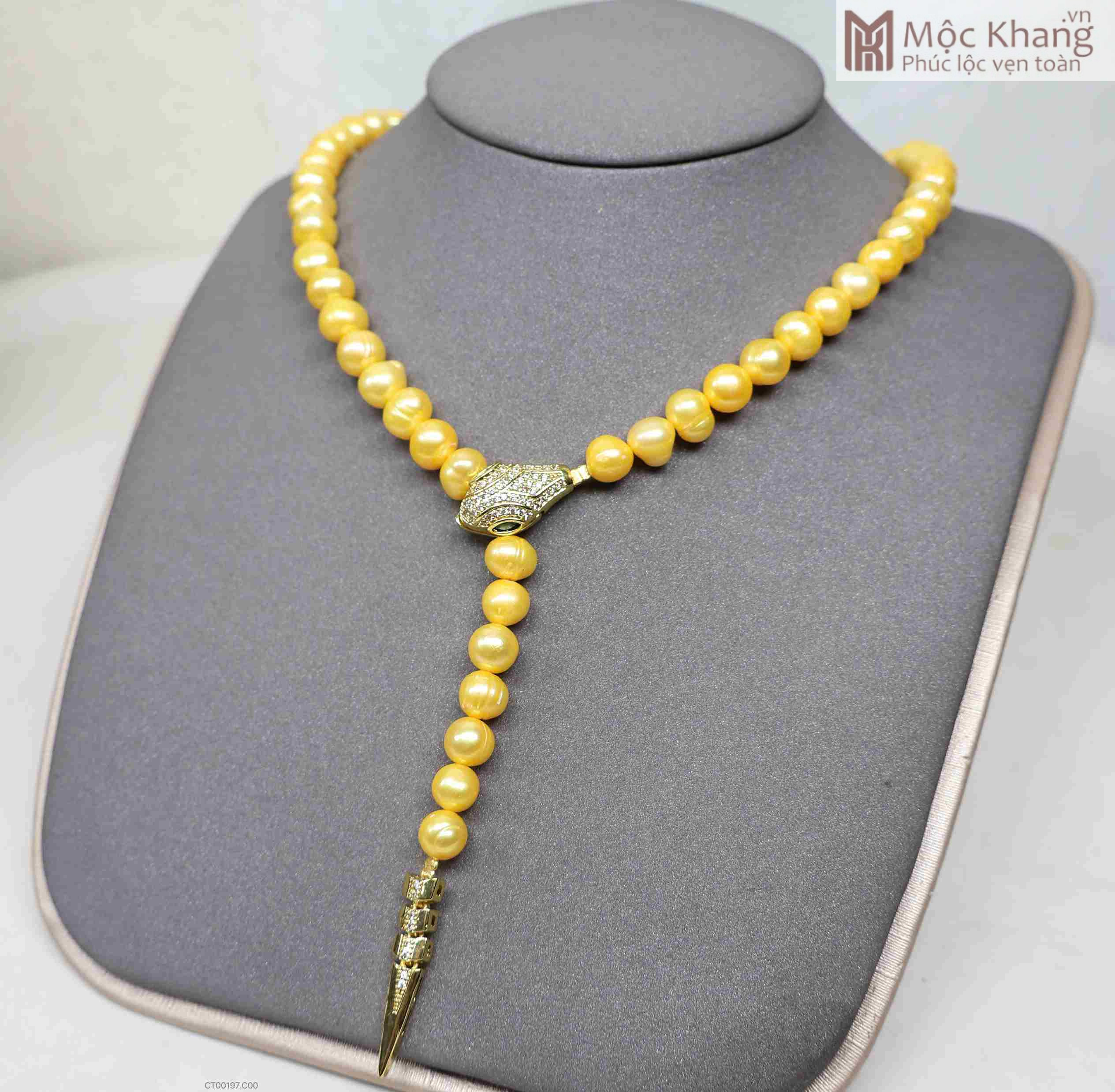 Vòng Ngọc Trai Mix Charm Rắn - Mộc Khang