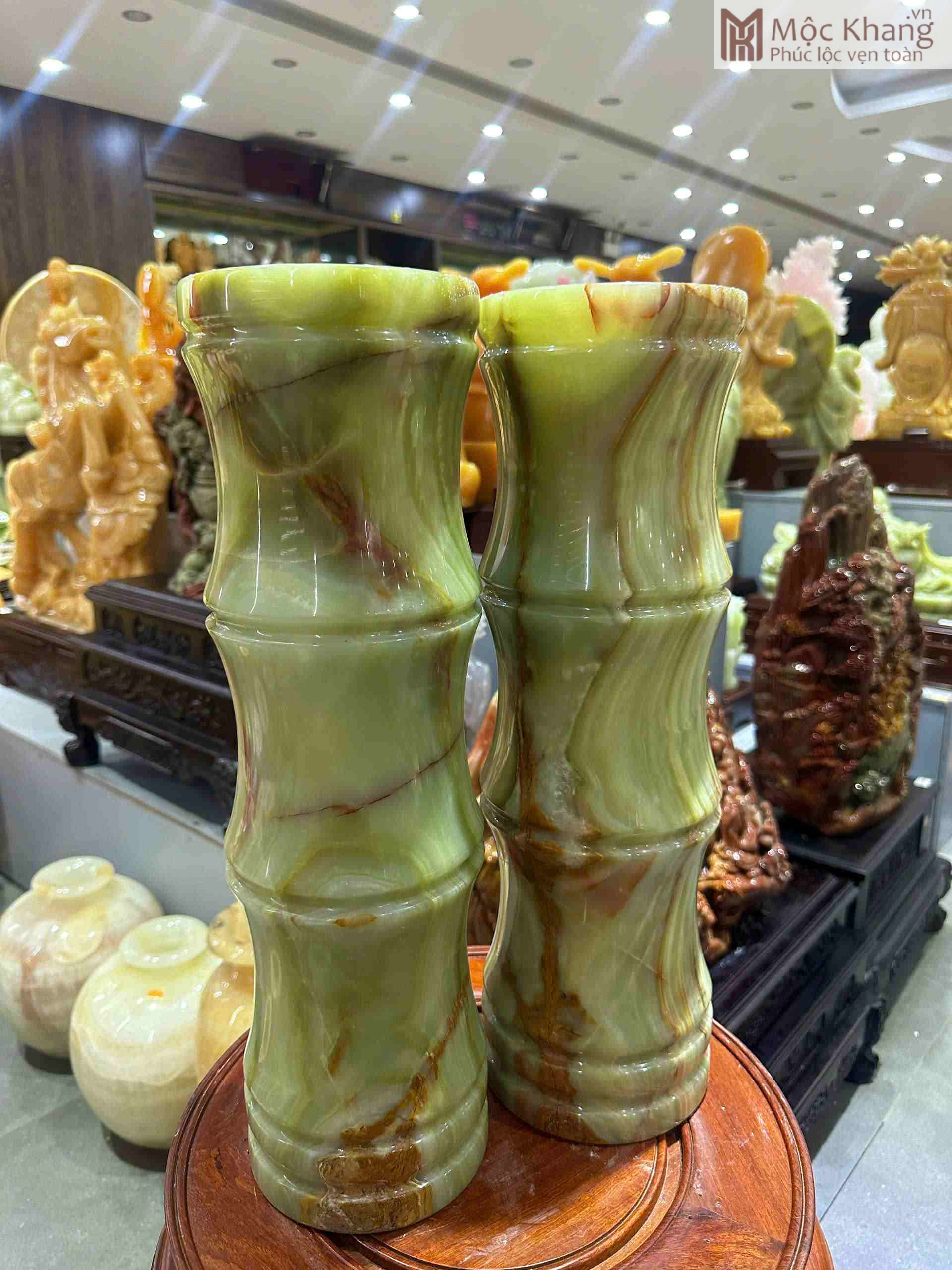 Cặp Lục Bình Đốt Trúc Ngọc Onyx Xanh (2)_2