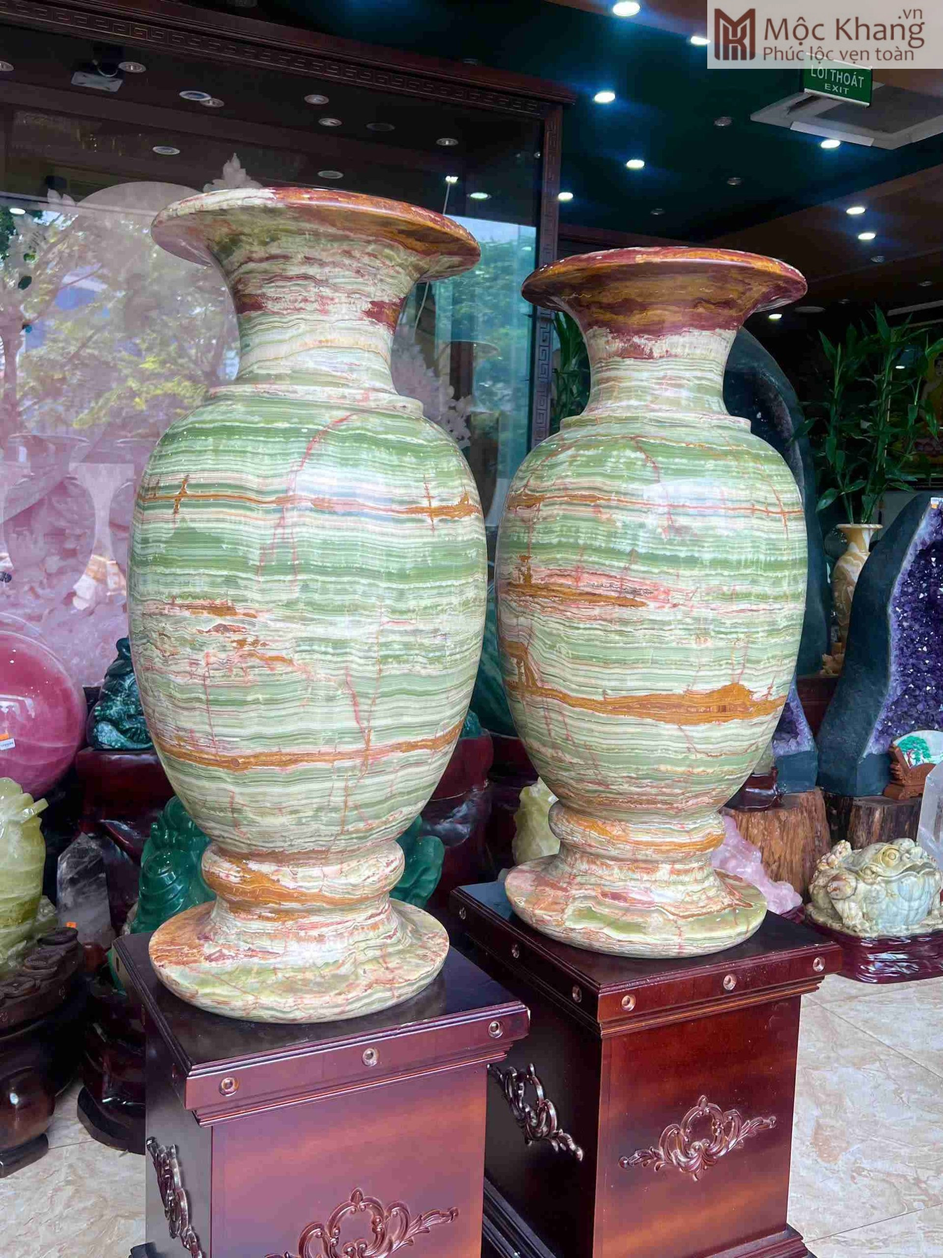 Cặp Lục Bình Ngọc Onyx Xanh Vân Huyết (3)_3 Cặp Lục Bình Ngọc Onyx Xanh Vân Huyết