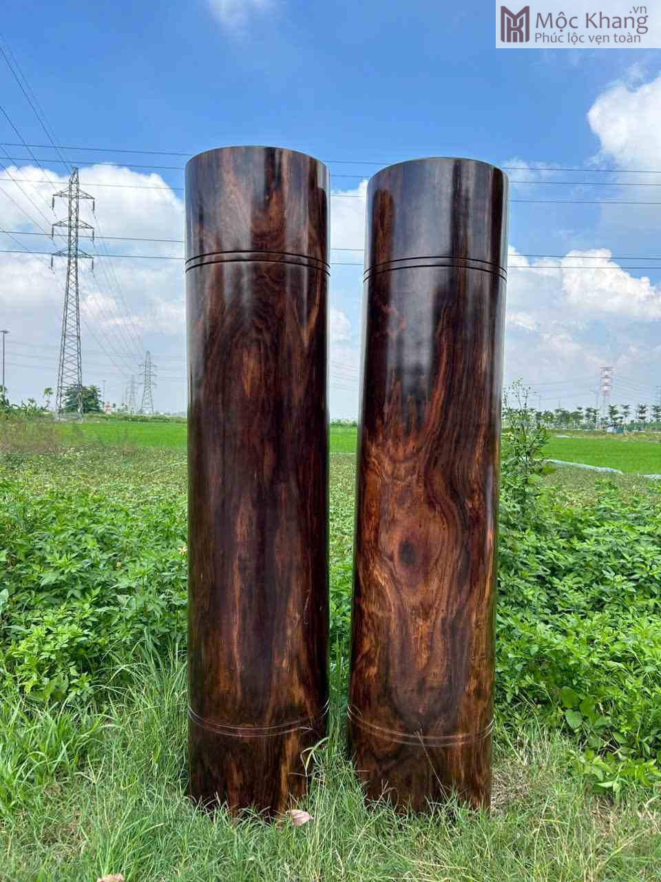 Cặp Trụ Trời Gỗ Mun Hoa (2)_2 Cặp Trụ Trời Gỗ Mun Hoa