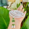 Chuỗi 108 Hạt Bạch Ngọc Mix Charm Hoa Sen Ngọc Bích