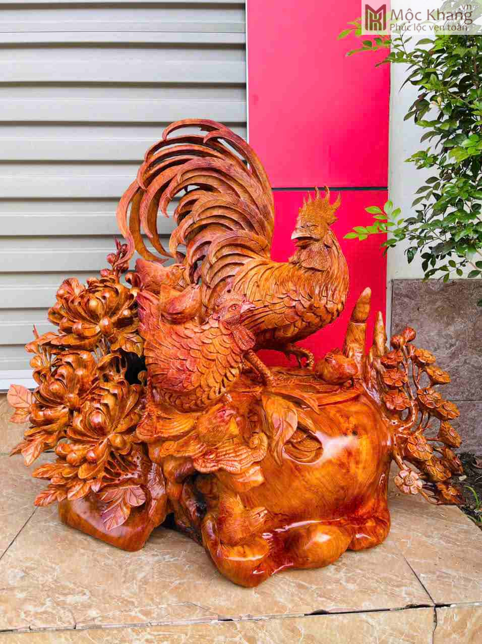 Gia Đình Gà (Toàn Gia Phúc) Gỗ Hương (4)_4 Gia Đình Gà (Toàn Gia Phúc) Gỗ Hương