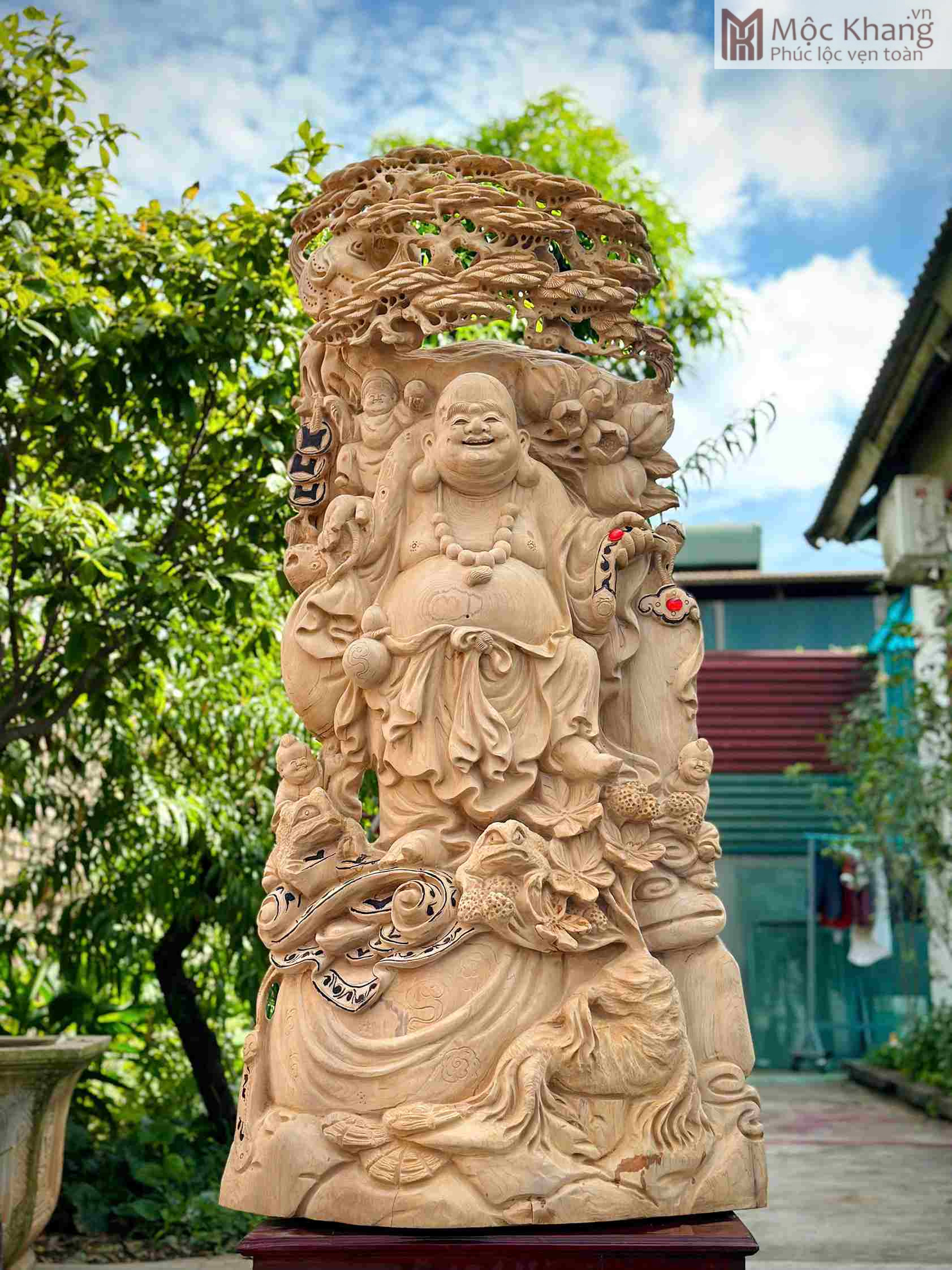 Tượng Di Lặc Tam Phúc Gỗ Ngọc Am (1)_1 Tượng Di Lặc Tam Phúc Gỗ Ngọc Am