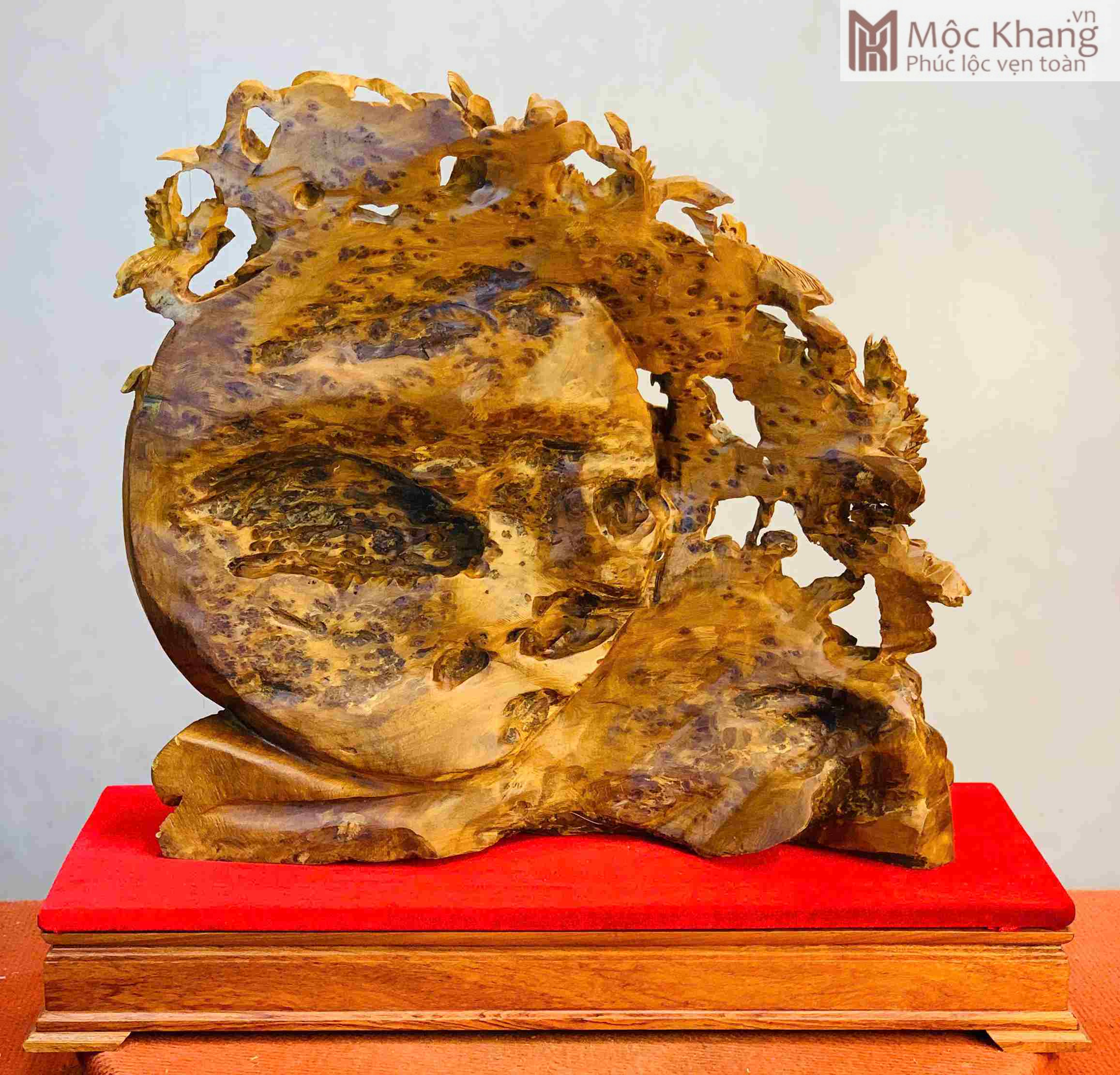 Tượng Ngũ Điểu Chầu Hoàng Gỗ Nu Ngọc Am (4)_4 Tượng Ngũ Điểu Chầu Hoàng Gỗ Nu Ngọc Am