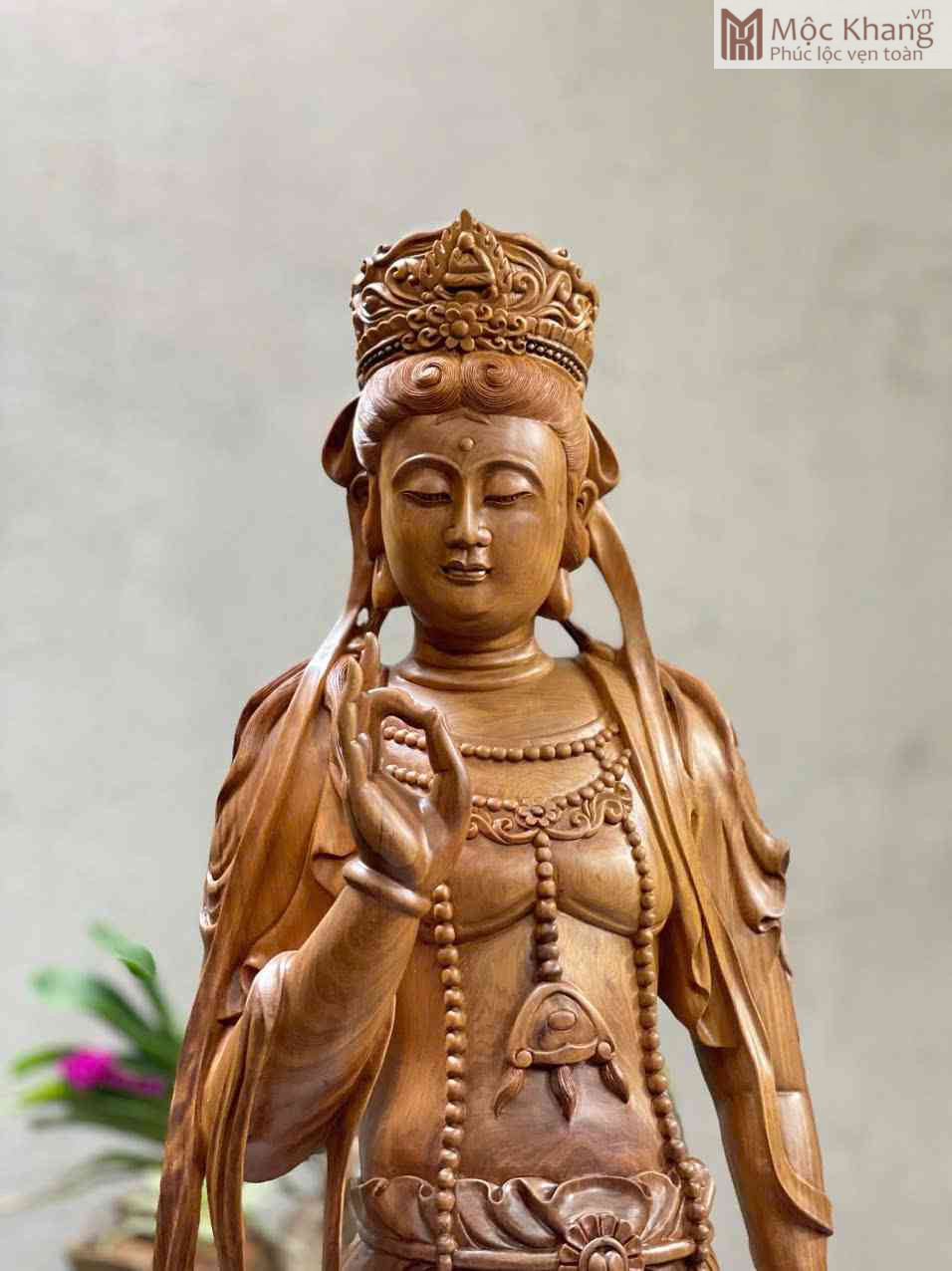Tượng Phật Bà Quan Âm Gỗ Bách Xanh (2)_2 Tuong Phat Ba Quan Am Go Bach Xanh 2 2