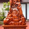 Tượng Phật Di Lặc Ngồi Cây Tùng Gỗ Hương