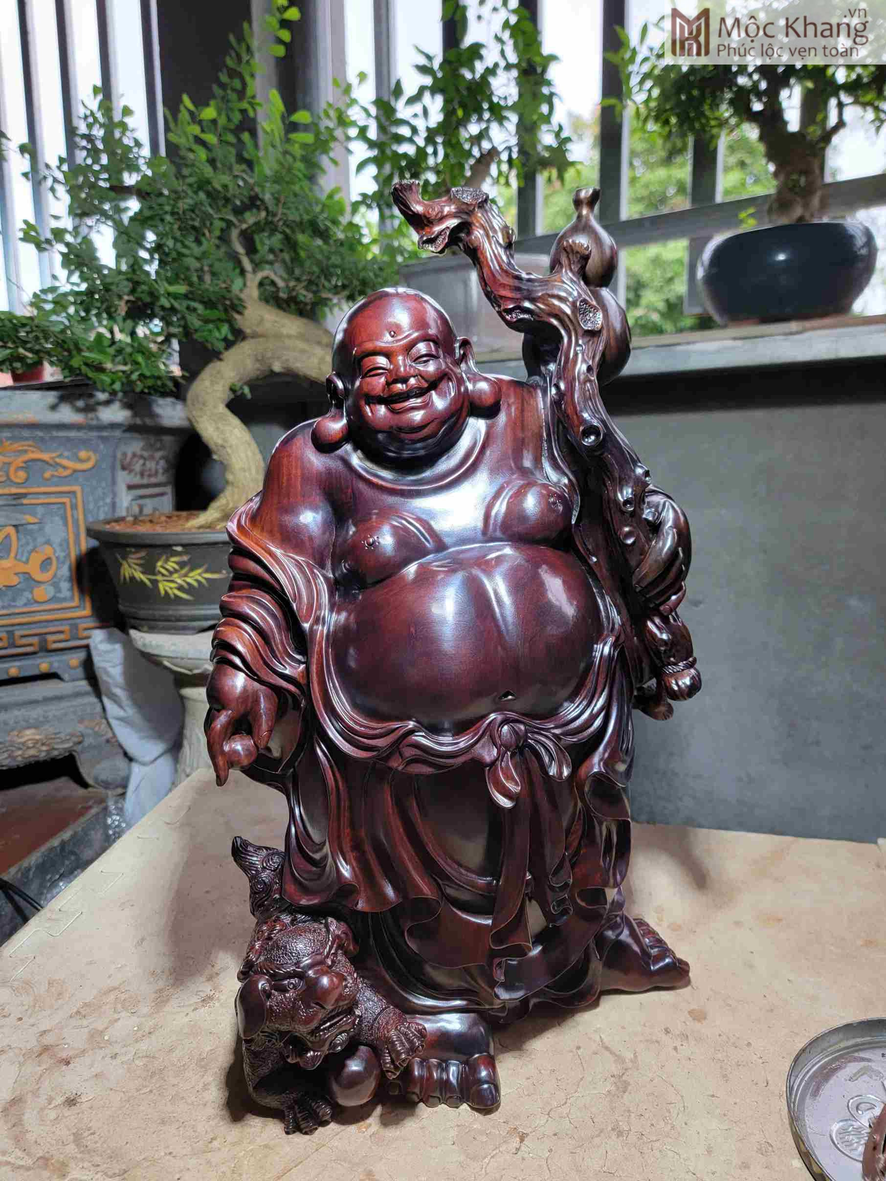 Tượng Phật Di Lặc Thuần Nghê Gỗ Trắc (1)_1 Tượng Phật Di Lặc Thuần Nghê Gỗ Trắc