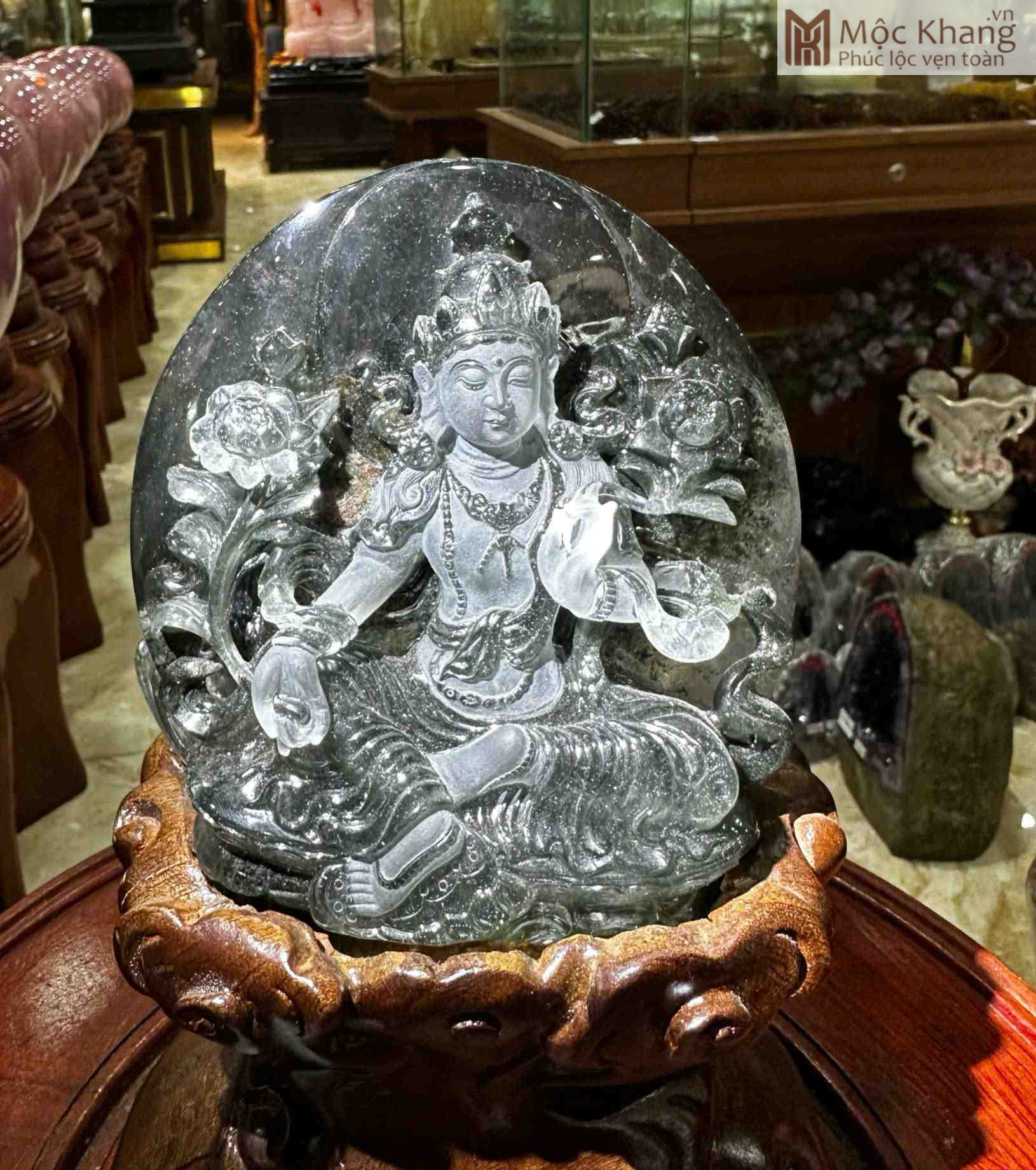 Tượng Quan Âm Đá Thạch Anh Ưu Linh (1)_1 Tượng Quan Âm Đá Thạch Anh Ưu Linh