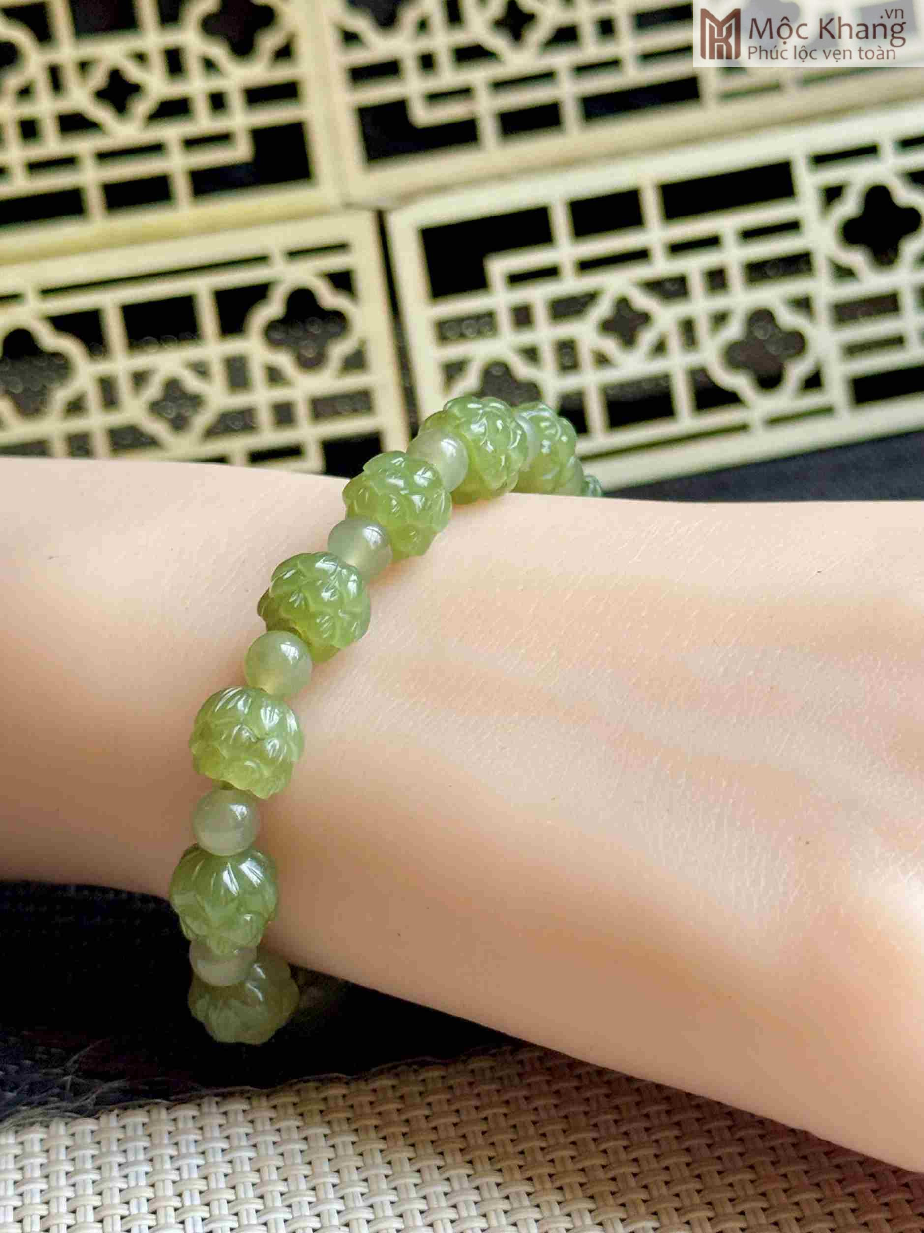 Vòng Tay 13 Hoa Sen Ngọc Hòa Điền (1)_1 Vòng Tay 13 Hoa Sen Ngọc Hòa Điền