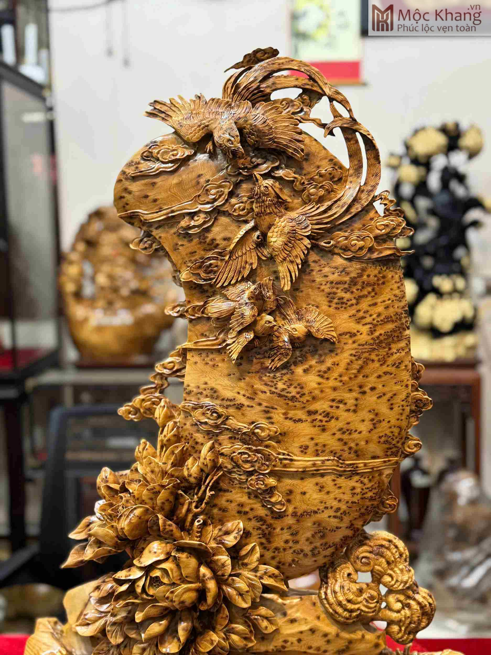 tac-pham-ngu-dieu-chau-nguyet-go-nu-ngoc-am (5) Tượng Ngũ Điều Chầu Nguyệt