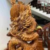 Tượng Nhất Long Vờn Ngọc Gỗ Sưa Bắc