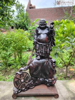 Tượng Phật Di Lặc Câu Thiềm Thừ Gỗ Trắc