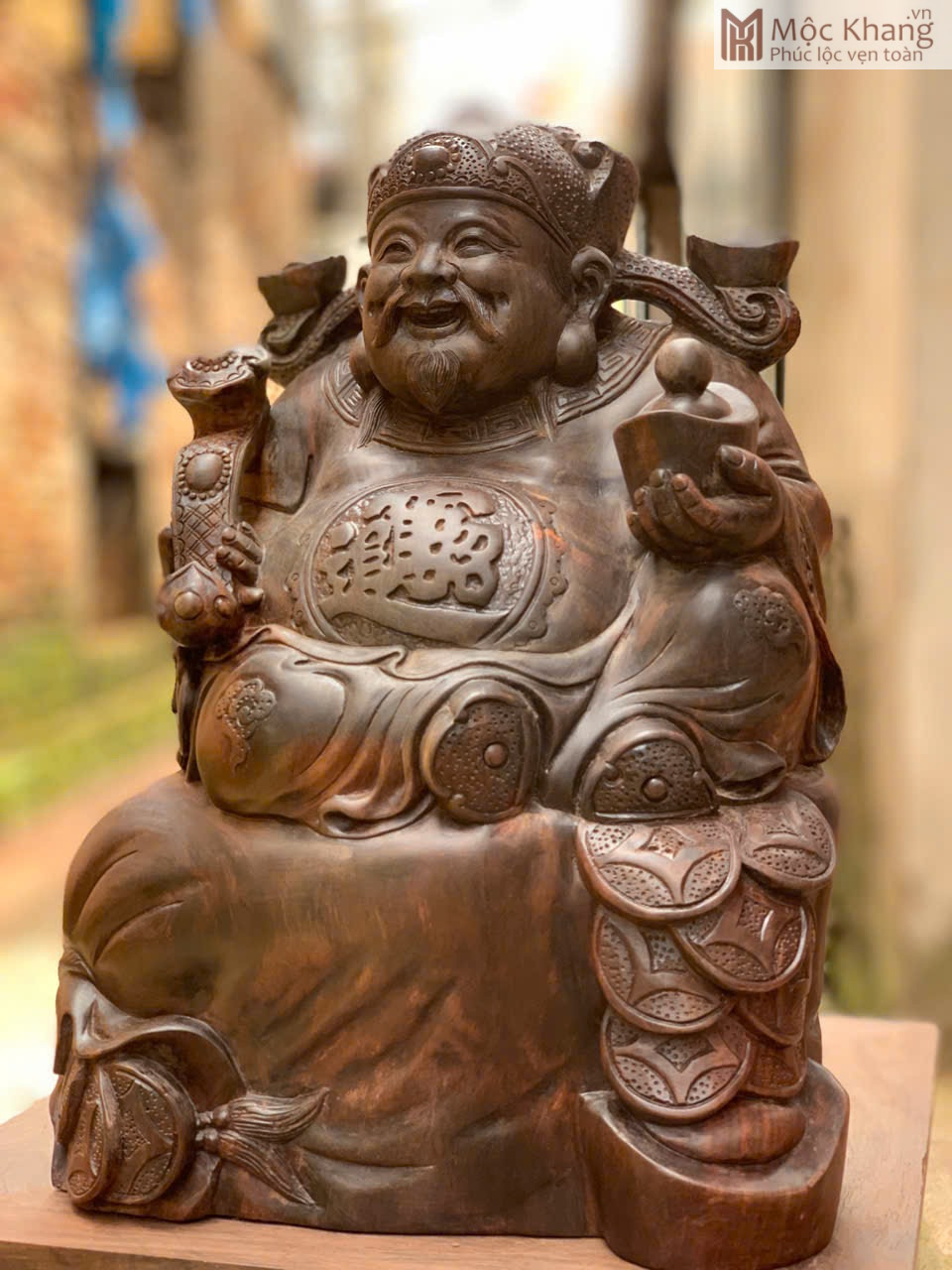 tuong-than-tai-go-trac-den-cao-33-cm (2) Tượng Thần Tài Gỗ Trắc Đen